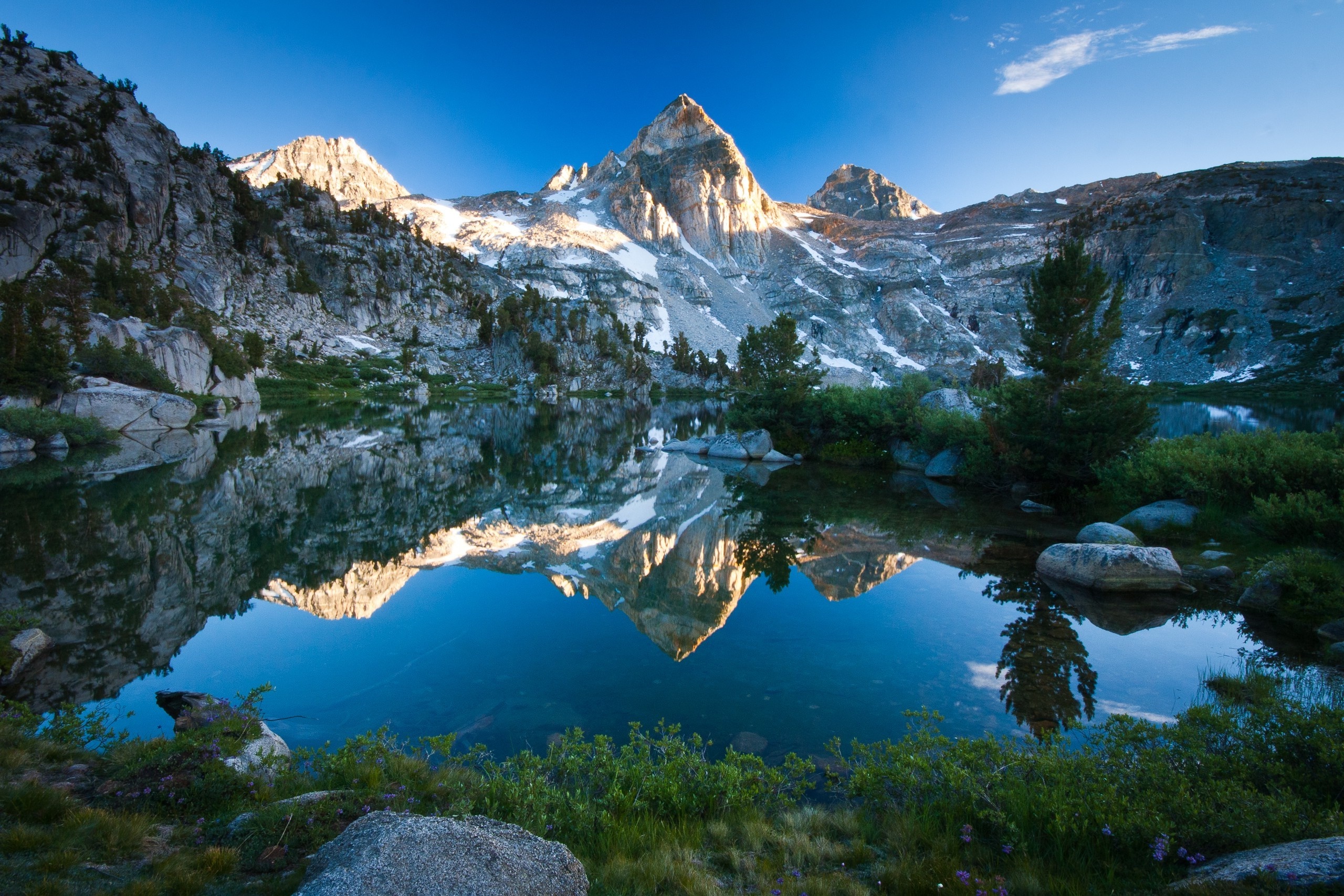 Mountain Lake, Sunrise, Water, Reflection, Nature, 2560x1710 HD Desktop