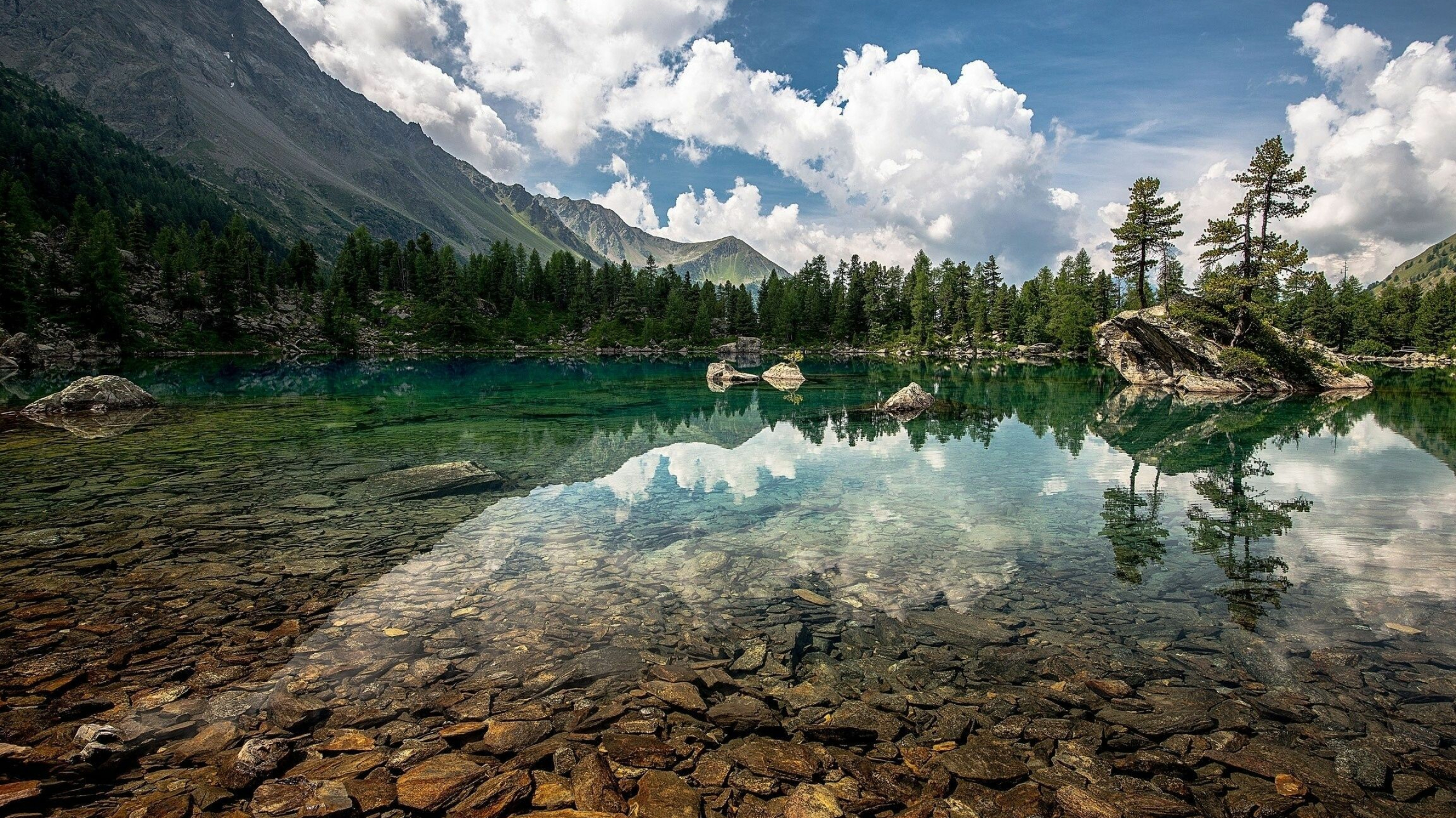 Mountain lake, Breathtaking landscapes, Nature's wonder, Serenity, 2560x1440 HD Desktop