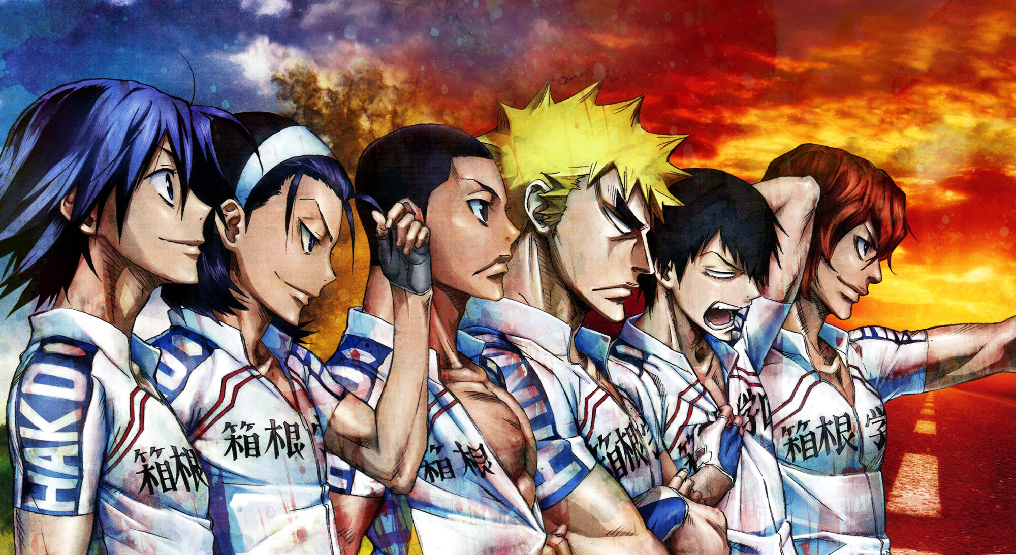 Yowamushi Pedal anime, Passionate cycling, High school rivalry, Competitive spirit, 2000x1100 HD Desktop