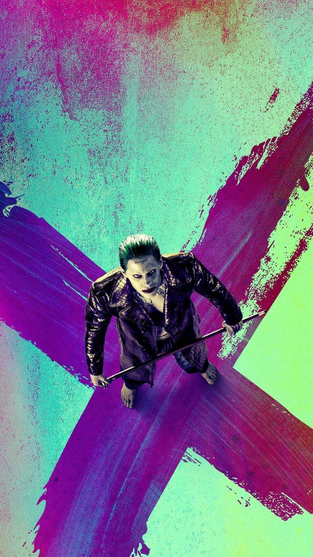 Joker Suicide Squad wallpaper, Iconic villain, Compelling imagery, Disturbed mind, 1080x1920 Full HD Phone