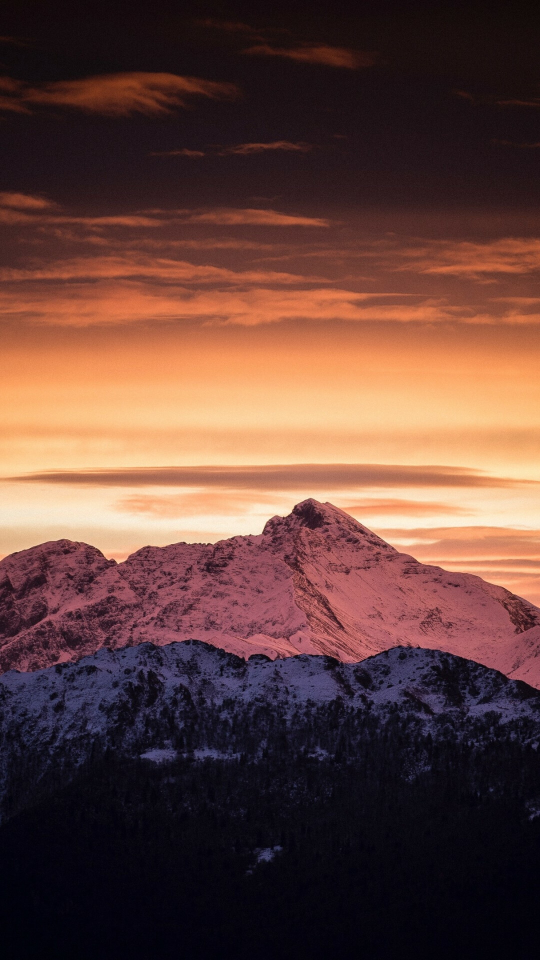 Mountain dawn, Cloud-laden skies, Serene vista, Nature's beauty, 1080x1920 Full HD Phone