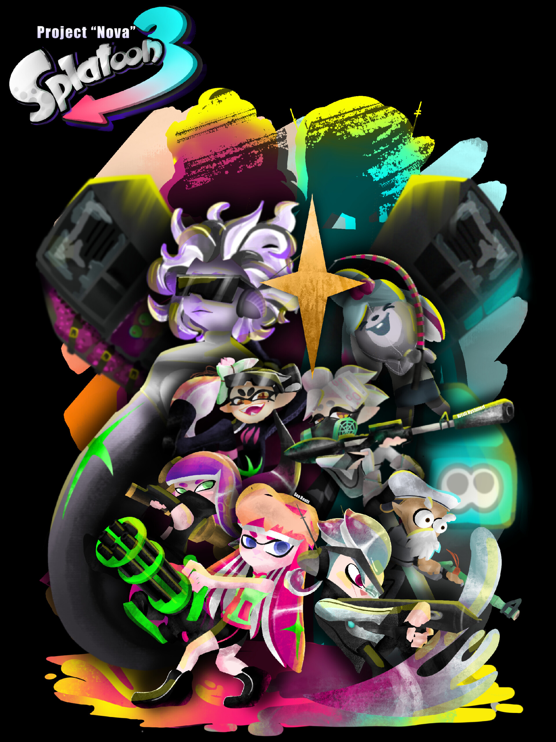 Splatoon 3, Hero mode artwork, Project Nova157, Exciting visuals, 1920x2570 HD Phone