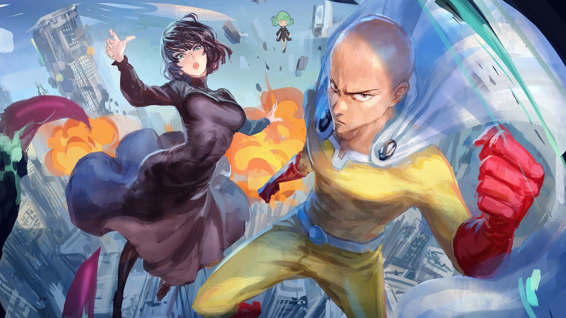 Saitama and Fubuki, One-Punch Man Wallpaper, 1920x1080 Full HD Desktop