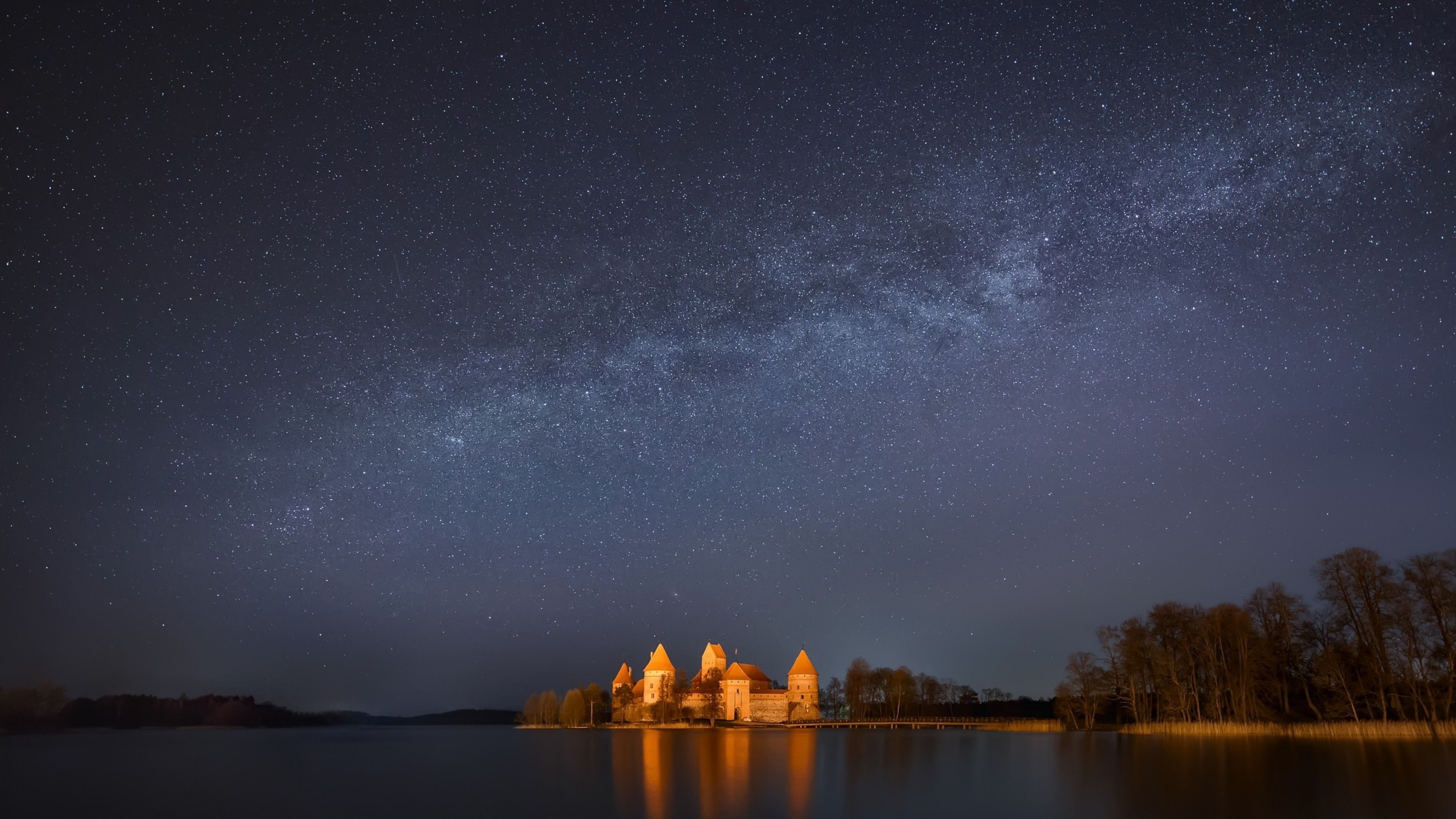 Lithuania travels, Preview wallpaper lithuania, Trakai lake trees, 3840x2160 4K Desktop