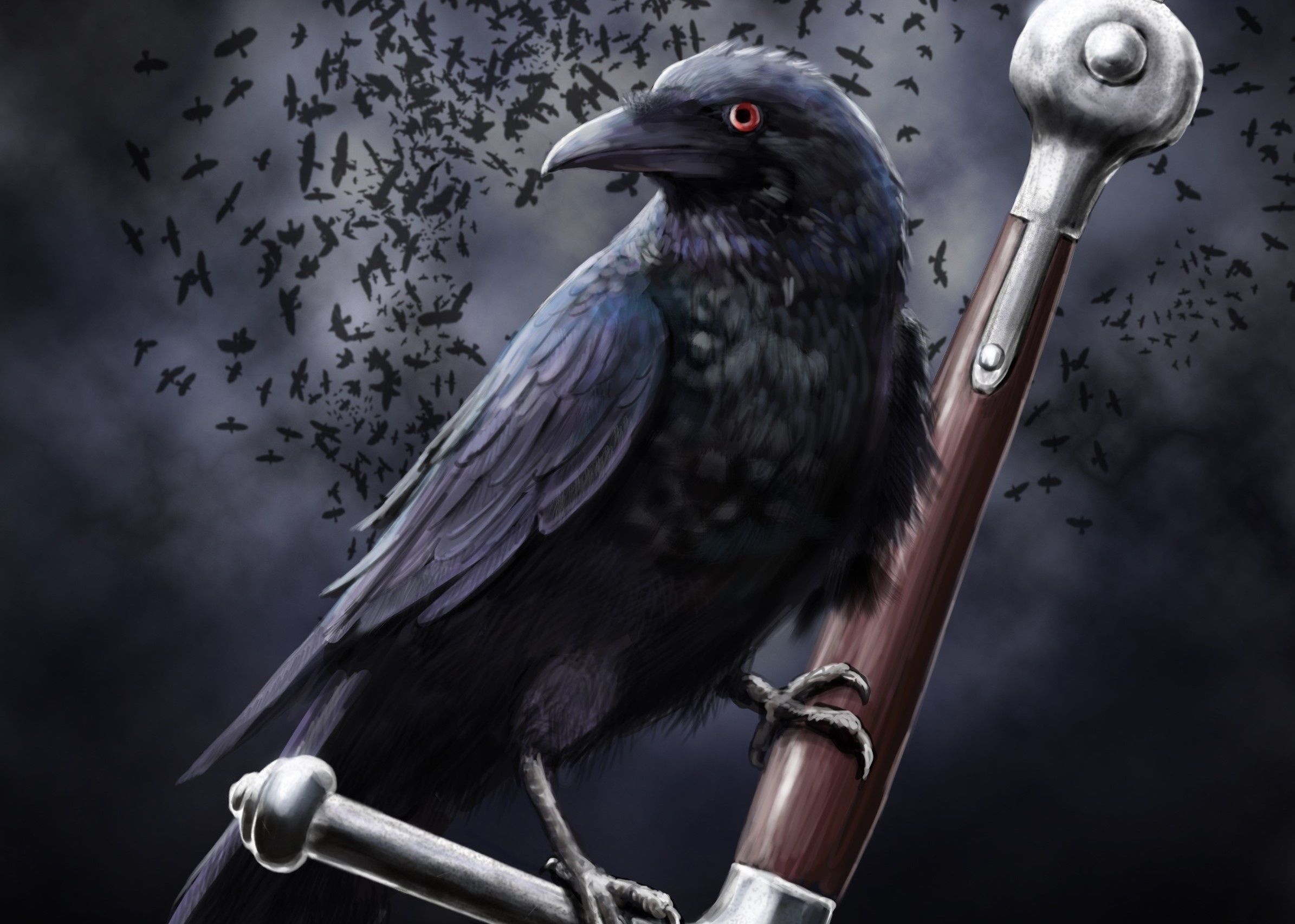 Raven, Gothic Art Wallpaper, 2390x1710 HD Desktop