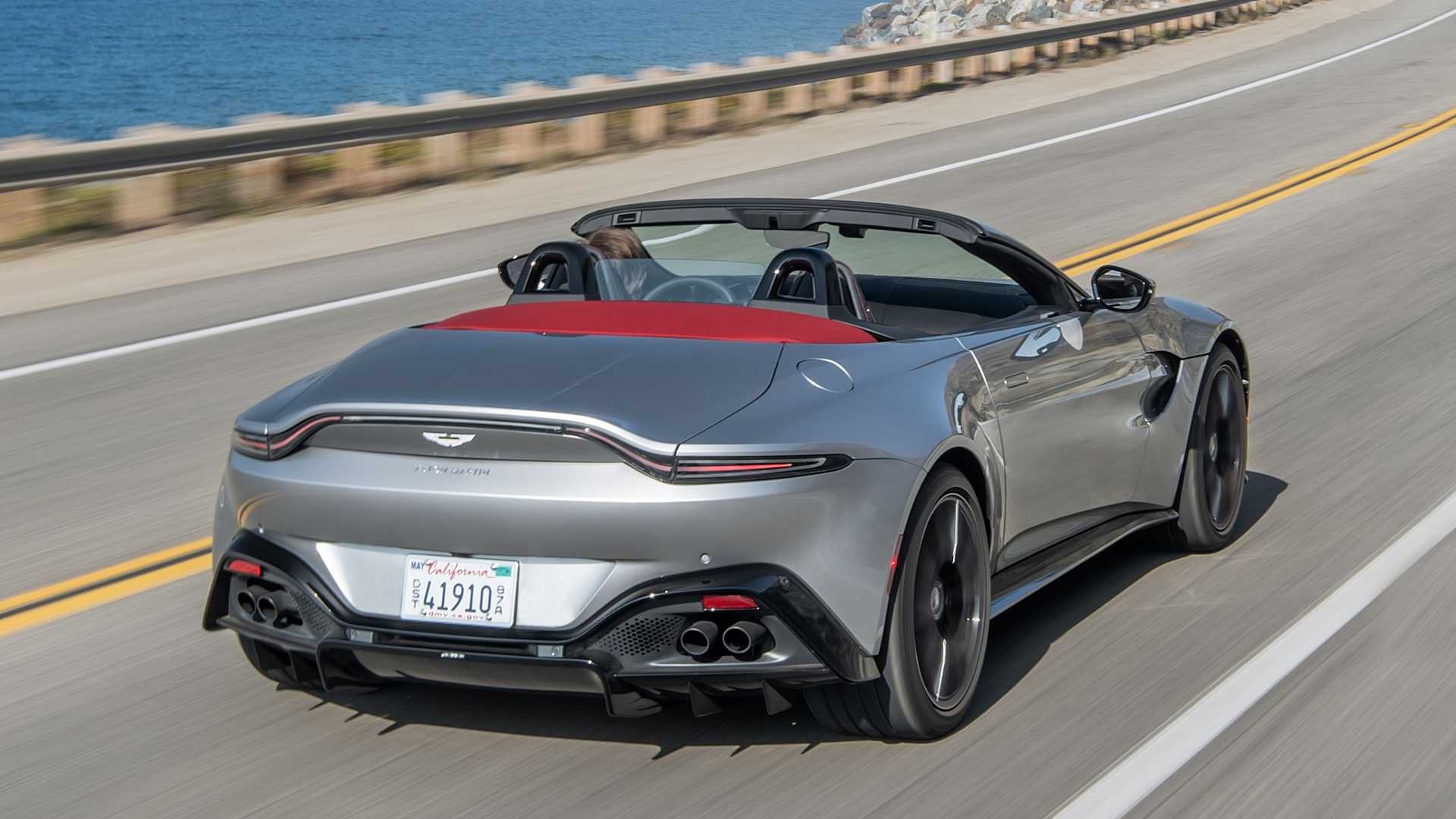 Aston Vantage Roadster, 2021 model, Rear quarter view, Luxury convertible, 1920x1080 Full HD Desktop