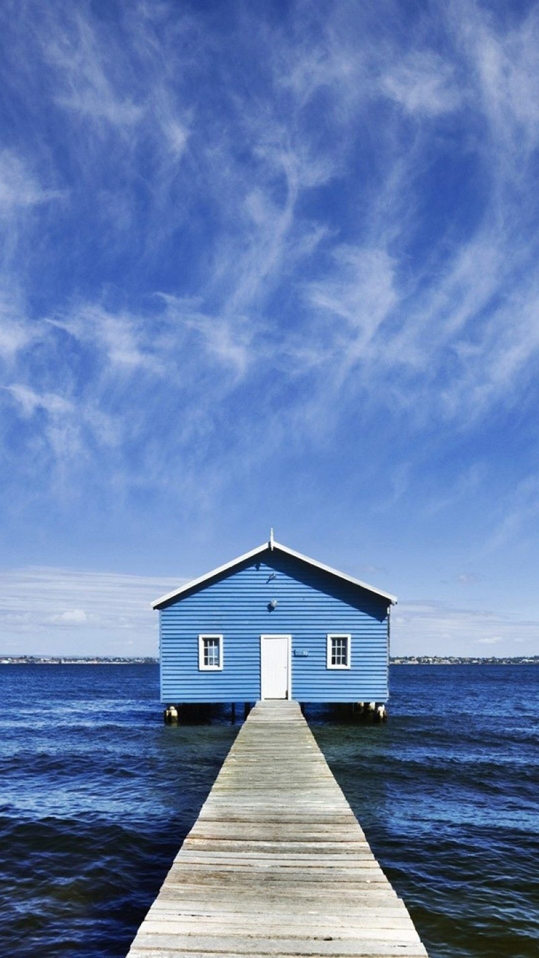 Blue Boat House, Houses Wallpaper, 1080x1920 Full HD Phone