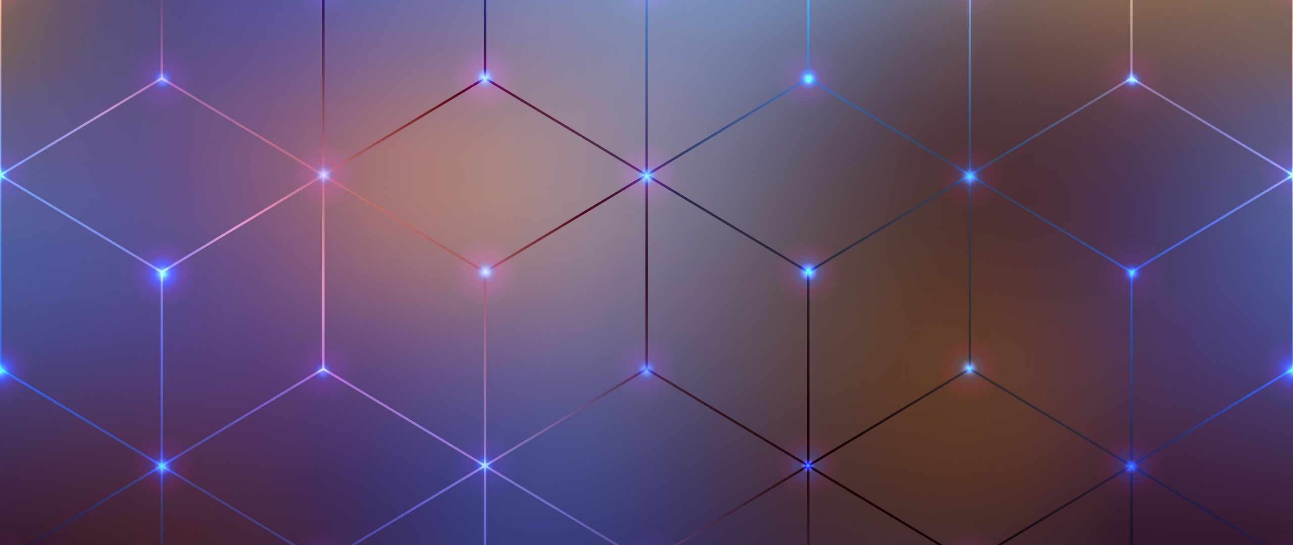 Connected dots, Geometric Abstract Wallpaper, 2560x1080 Dual Screen Desktop