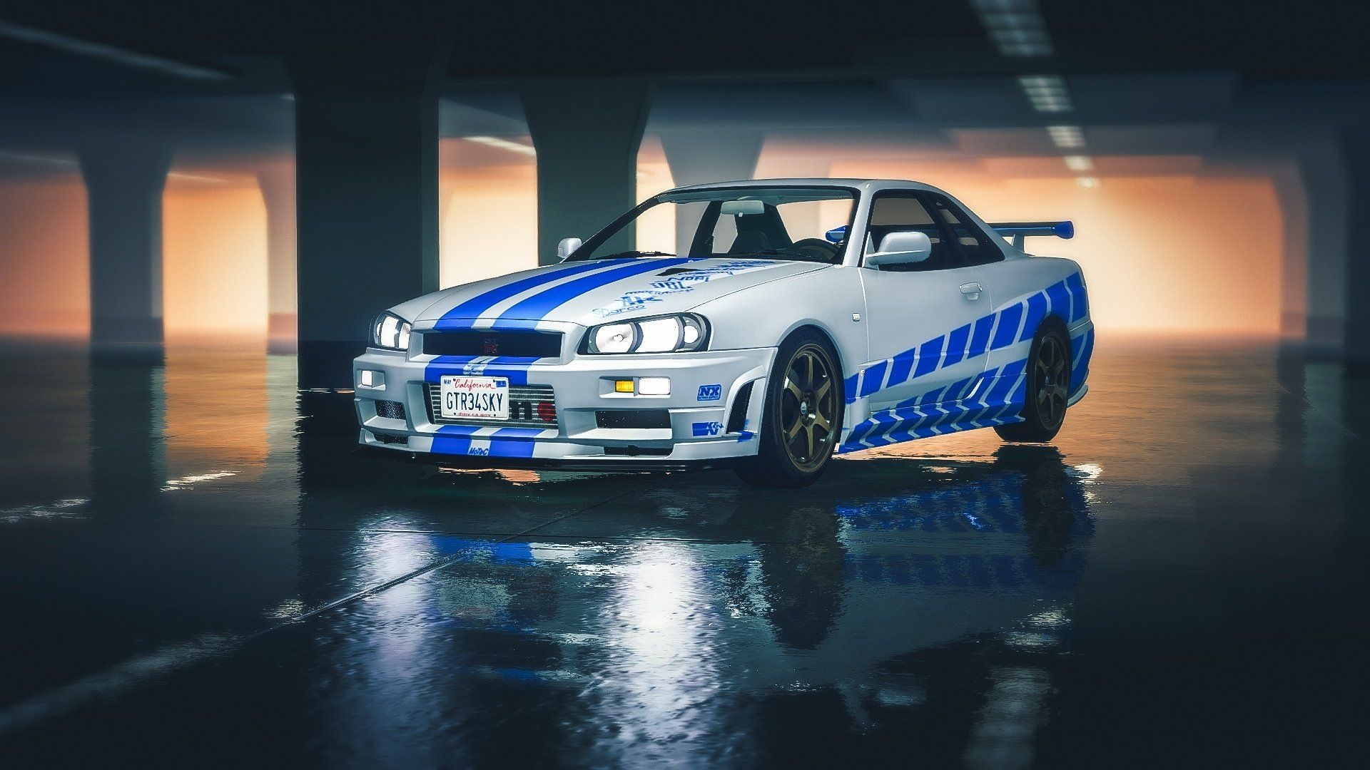 Fast and Furious Skyline, Paul Walker tribute, 1920x1080 Full HD Desktop