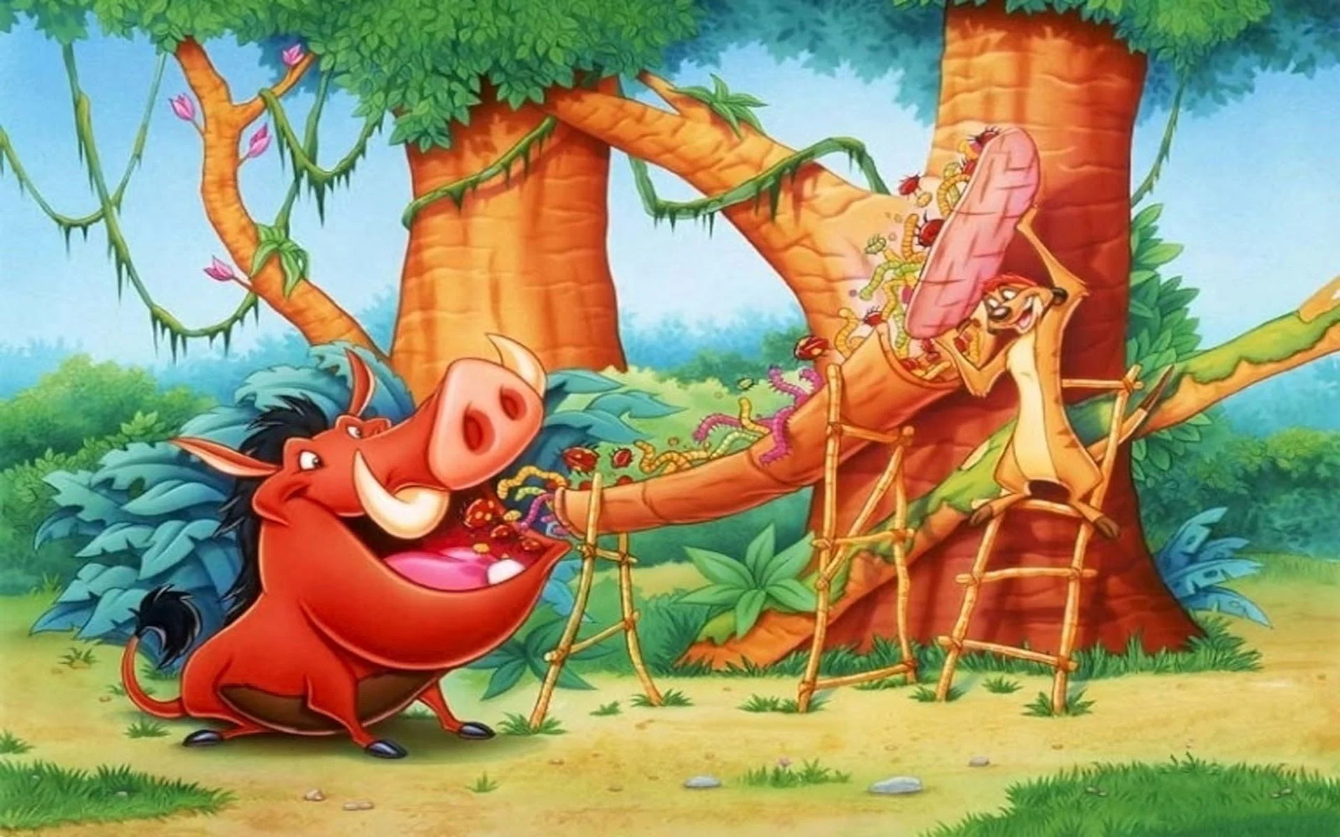 Timon and Pumbaa, TV series, Animation, Pumba wallpapers, 1920x1200 HD Desktop