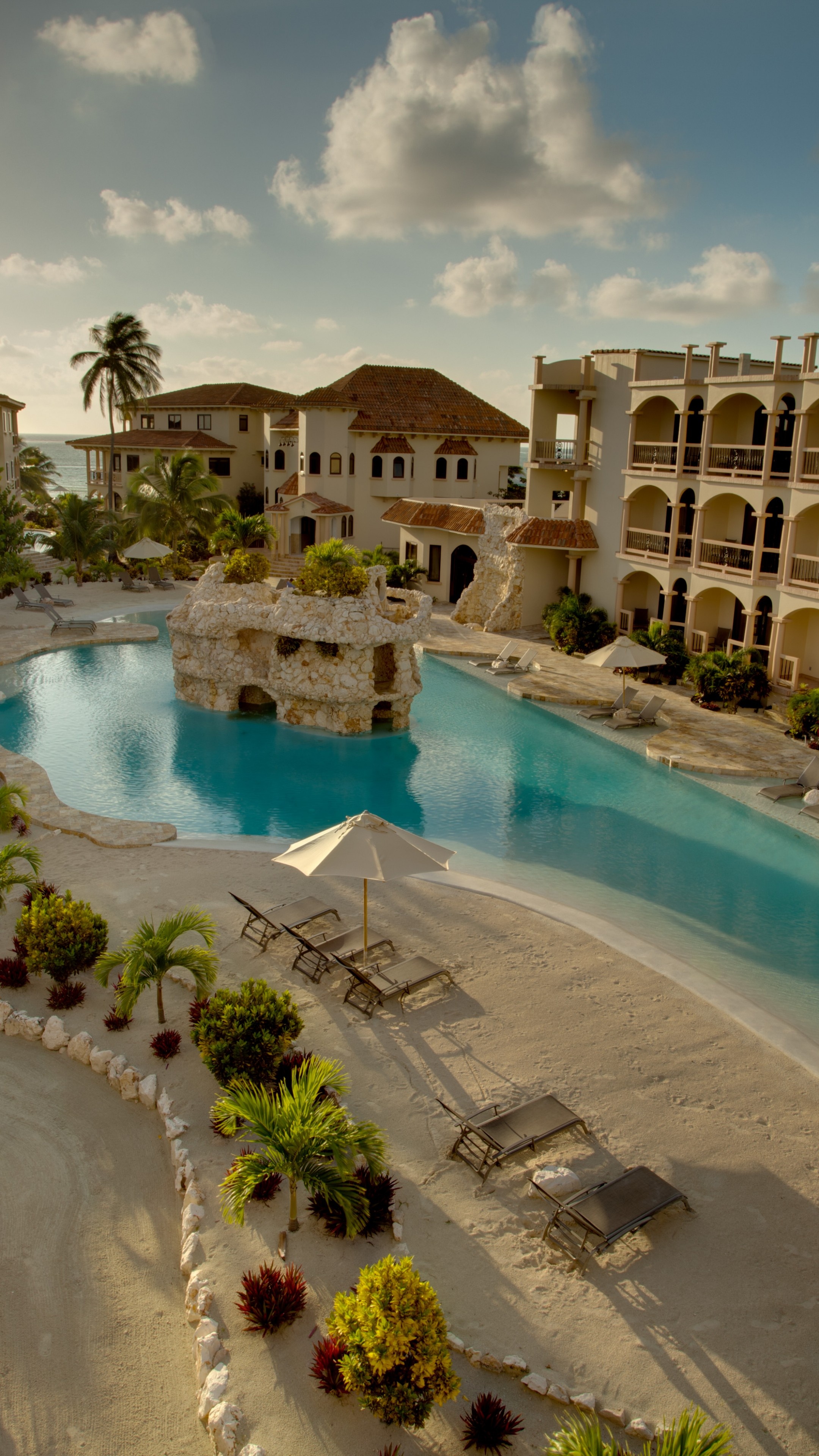 Belize resort getaway, Relax by the pool, Sun-kissed paradise, Architectural beauty, 2160x3840 4K Phone