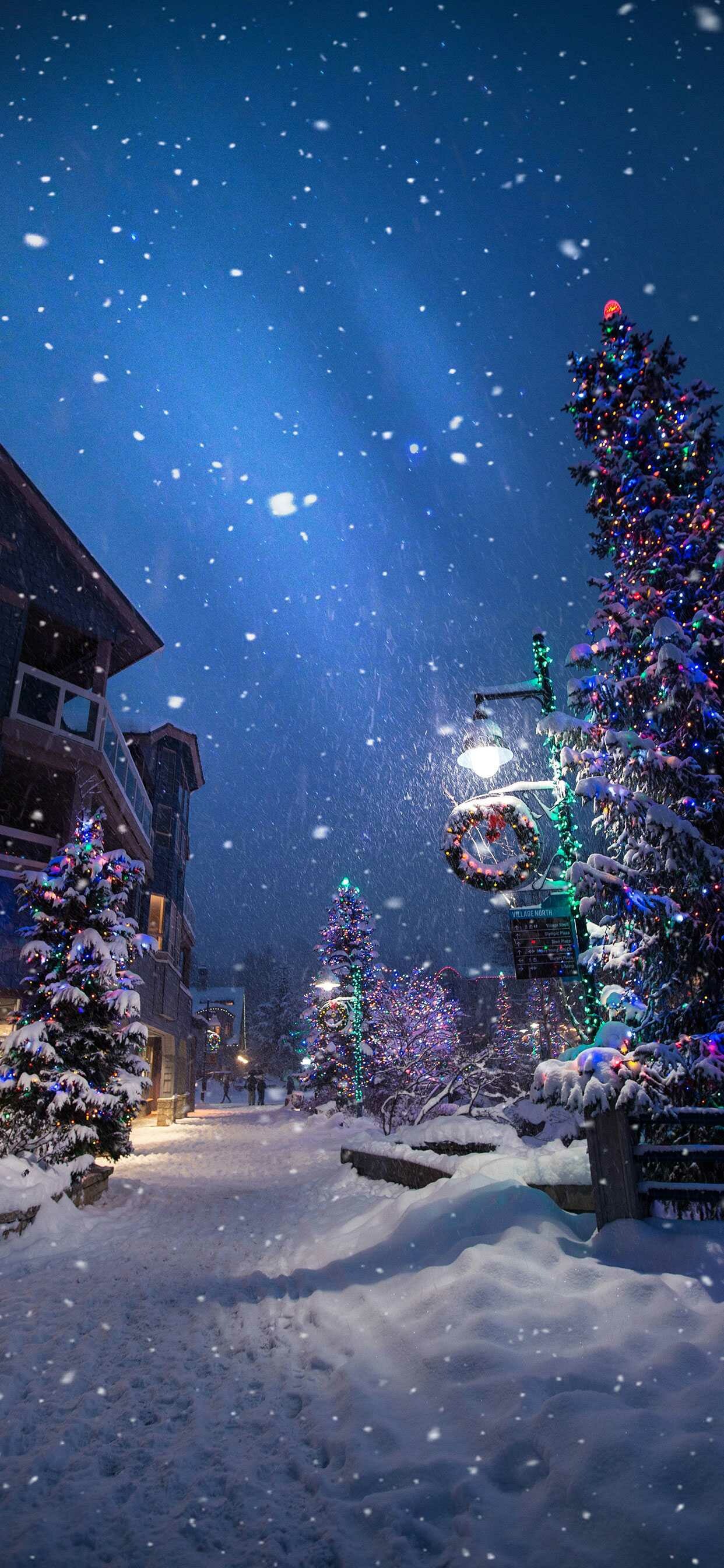 Whistler, Christmas Village Wallpaper, 1250x2690 HD Phone