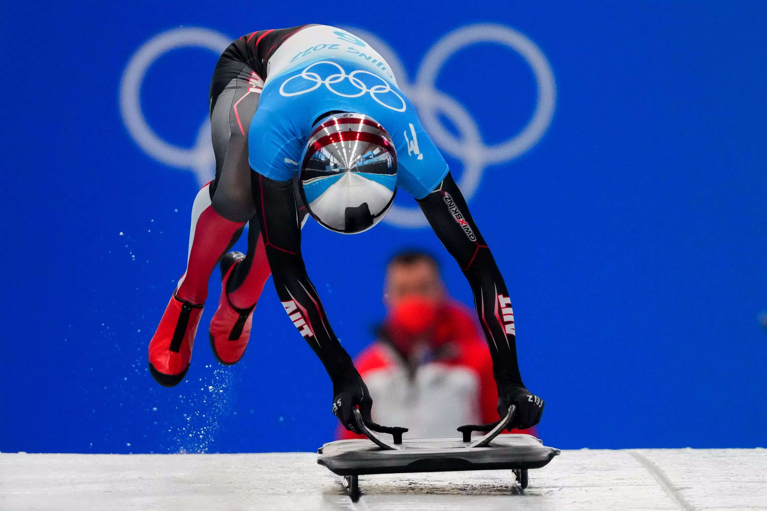 Janine Flock, Wildest helmets, Winter Olympics, 3060x2040 HD Desktop