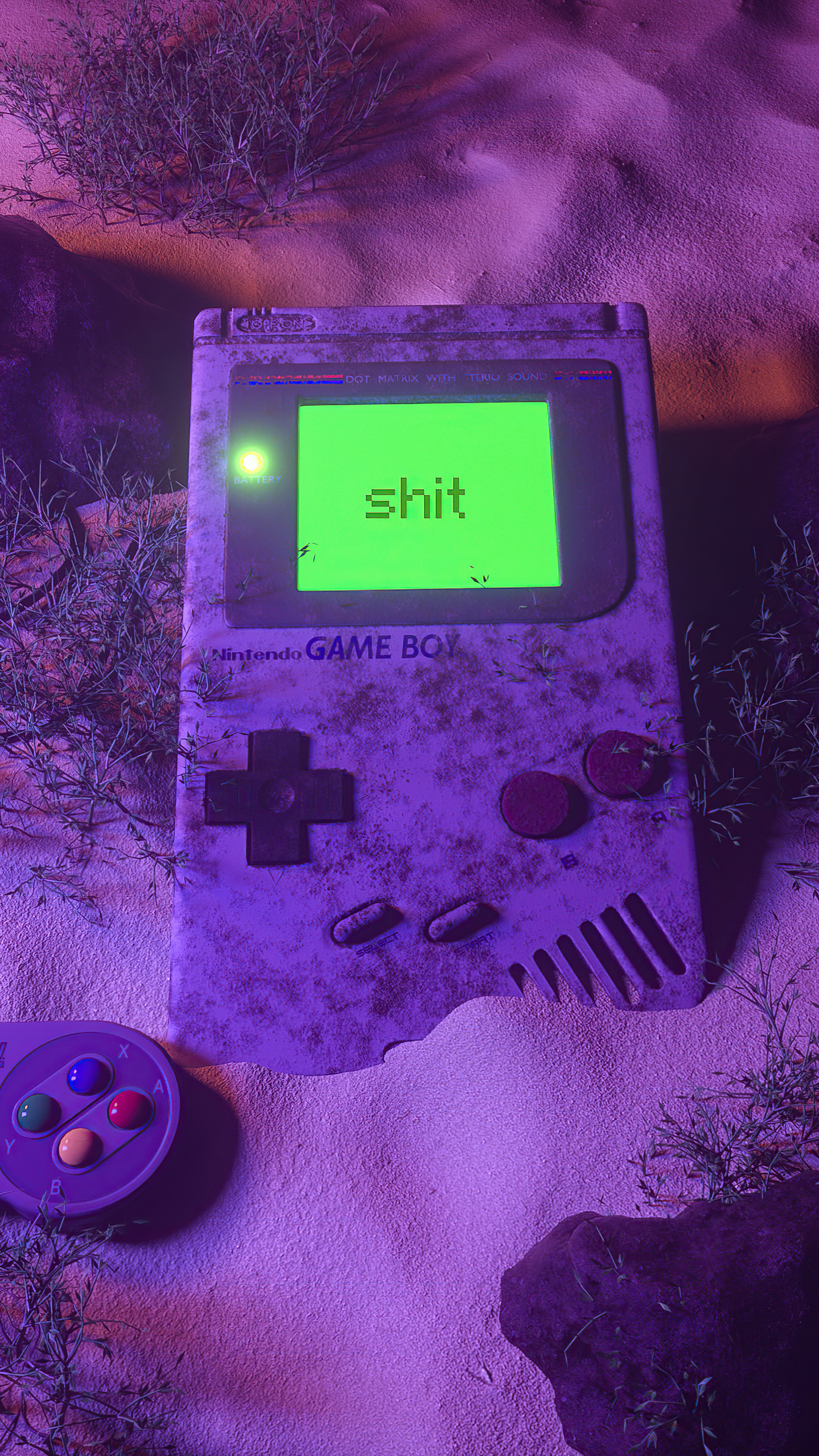 Nintendo Game Boy falls, 4K Xperia wallpaper, Classic gaming moments, Nostalgic imagery, 2160x3840 4K Phone