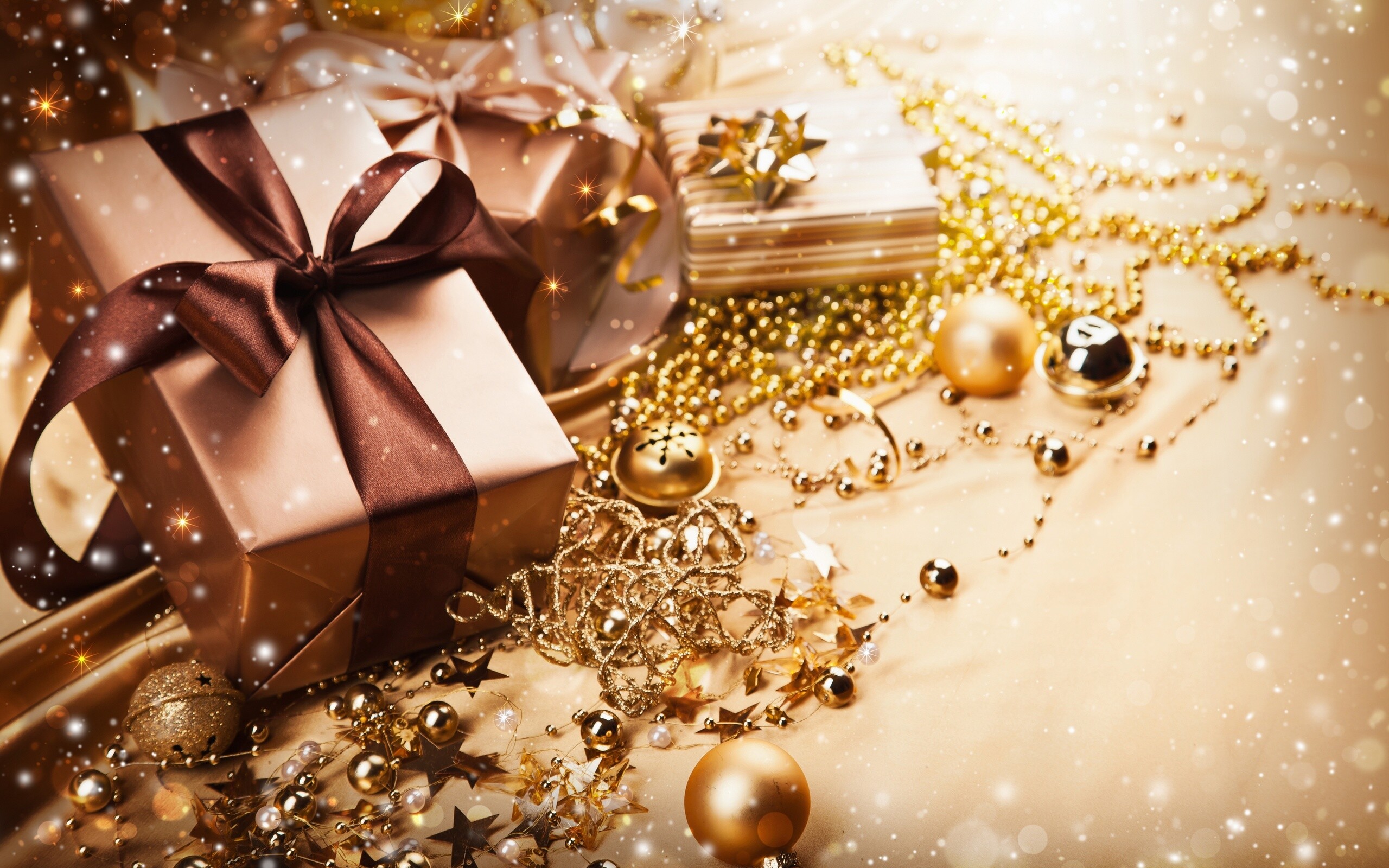 Gifts, Box, Bows, Ribbons, 2560x1600 HD Desktop