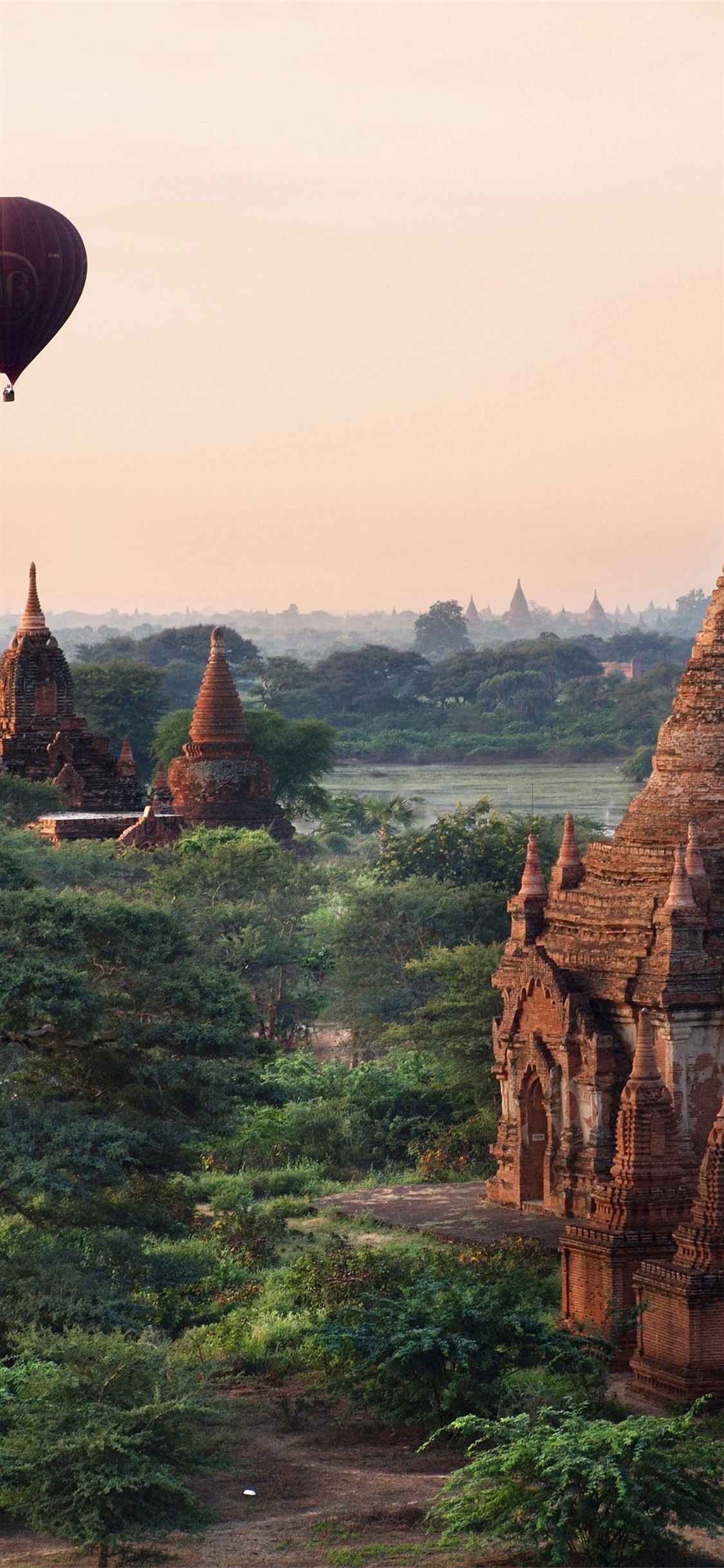 Bagan temple, Mandalay sights, Beautiful landscapes, Nature wallpapers, 1130x2440 HD Phone