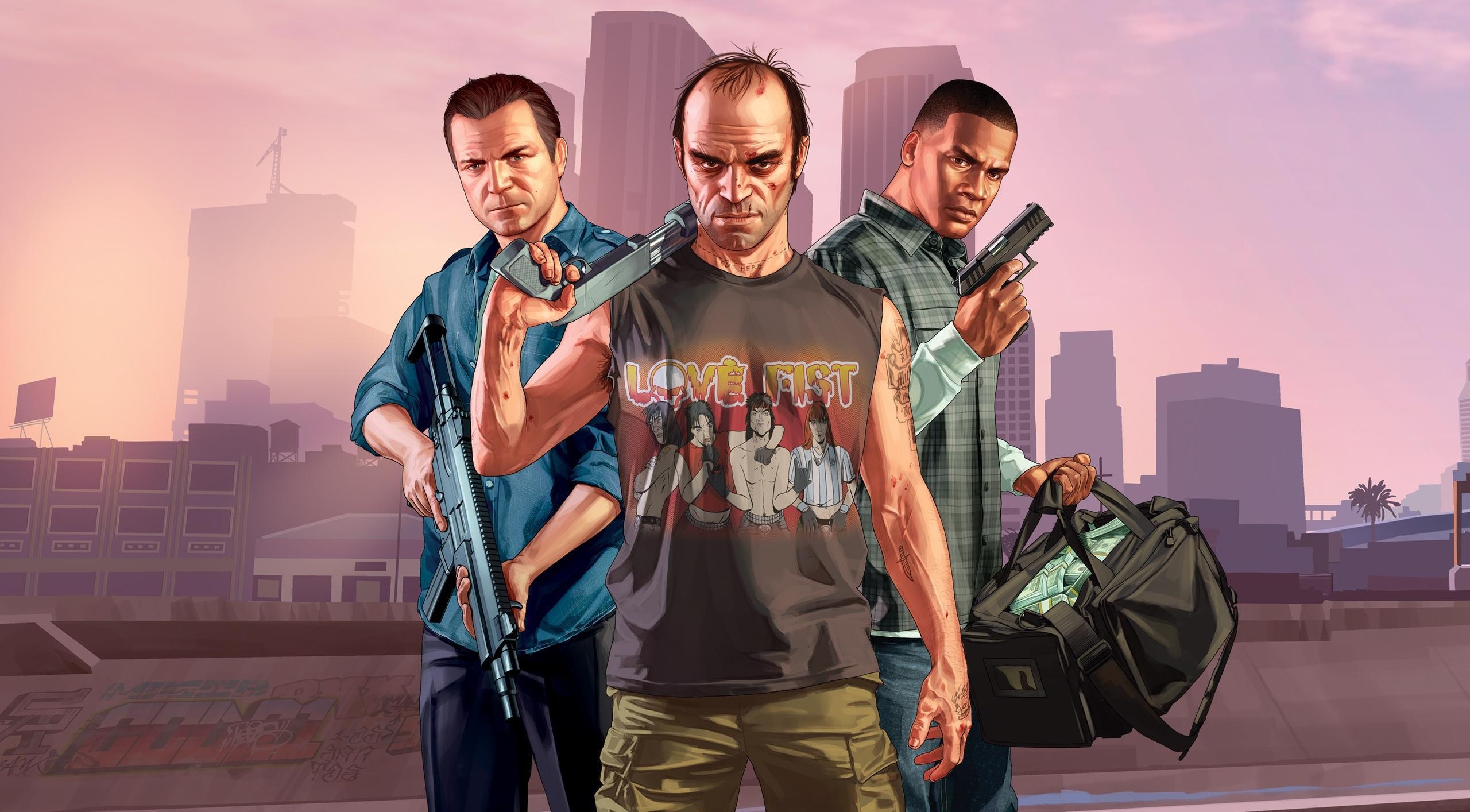 GTA V, Stunning artwork, Intriguing designs, Artistic representation, 2560x1420 HD Desktop