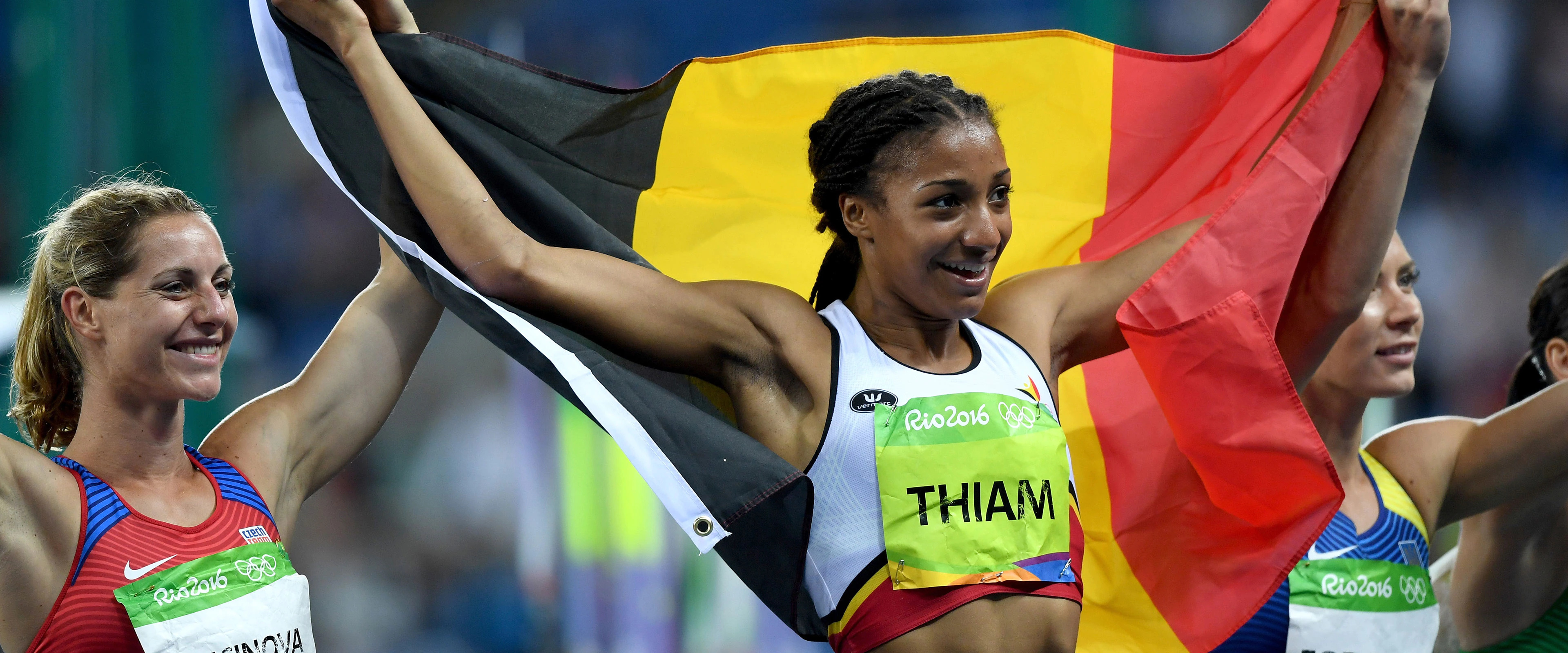 Rio 2016 Olympics, Nafissatou Thiam Wallpaper, 3840x1600 Dual Screen Desktop