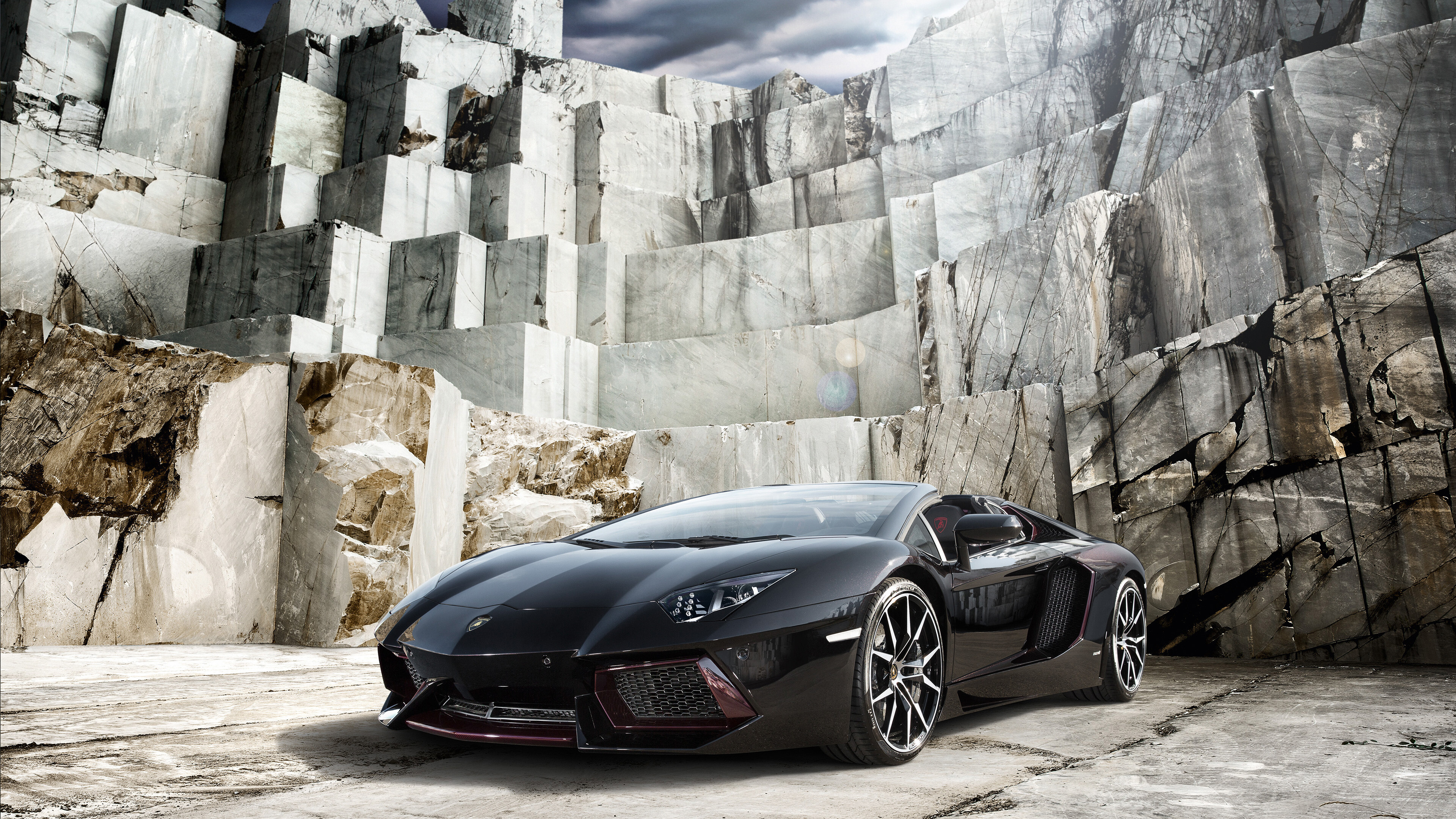 Black Aventador, 4K HD quality, Automotive magnificence, Exquisite craftsmanship, 3840x2160 4K Desktop