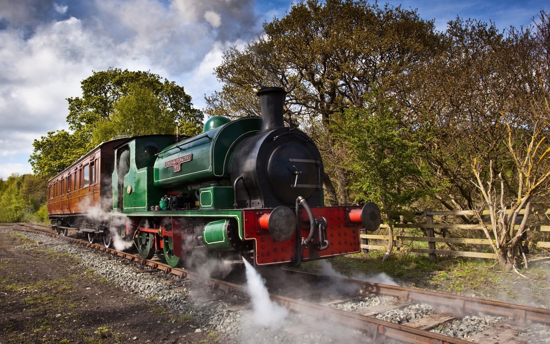 Steam locomotive wallpaper, Vintage charm, Nostalgic feel, Iconic symbol, 1920x1200 HD Desktop