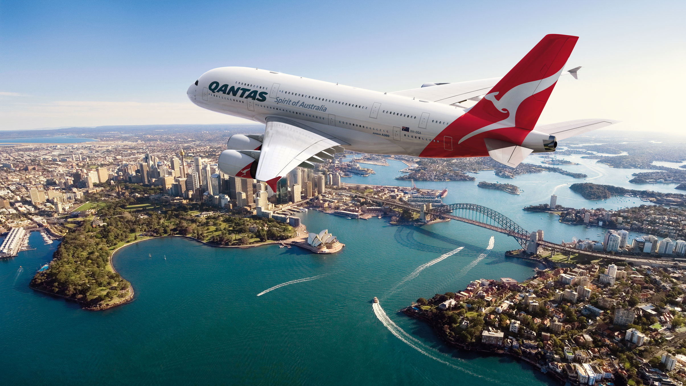 Qantas, Airbus Wallpaper, 2410x1360 HD Desktop