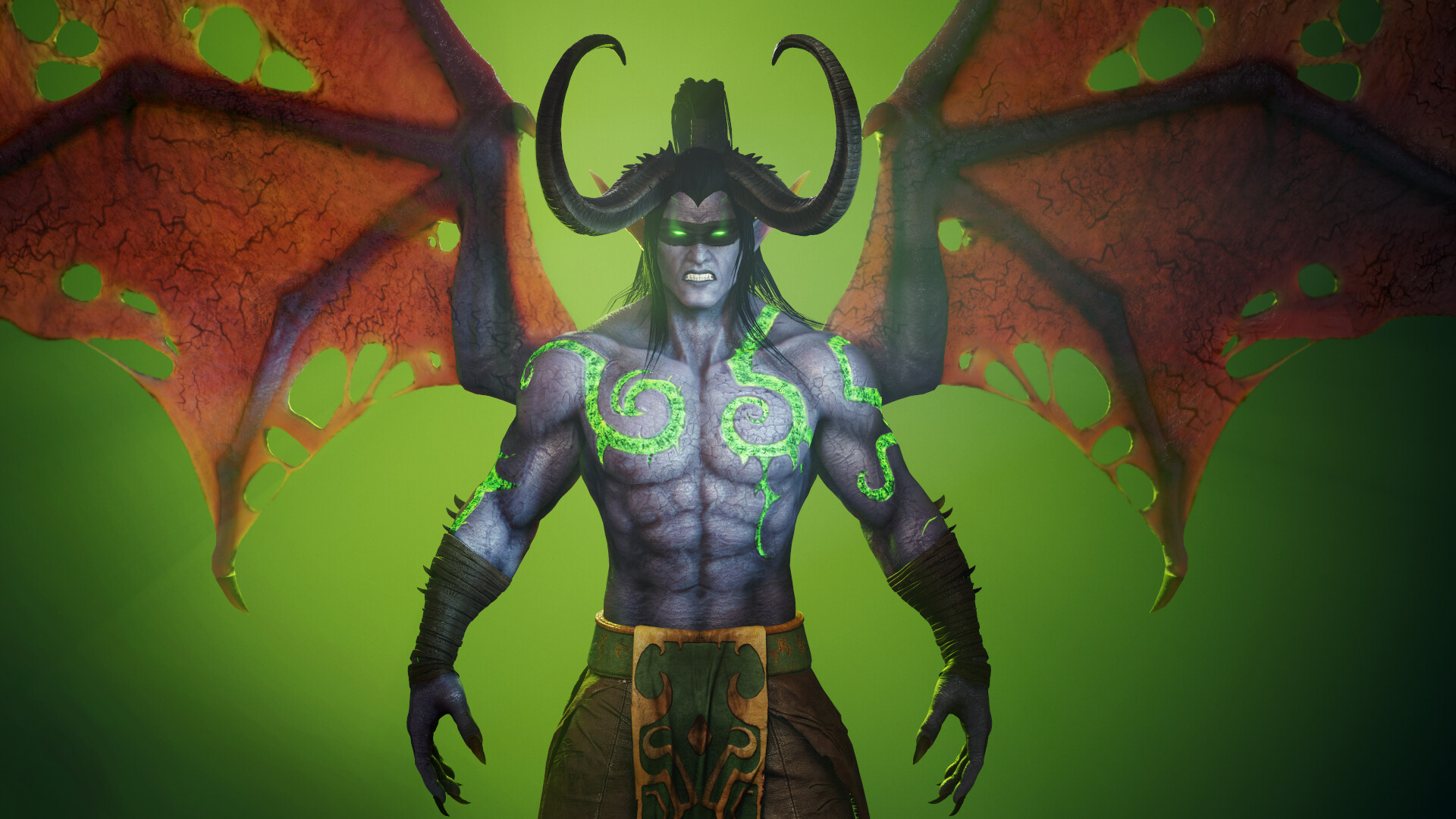 Illidan Stormrage, Artistic portrayal, Gaming artwork, ArtStation, 1920x1080 Full HD Desktop