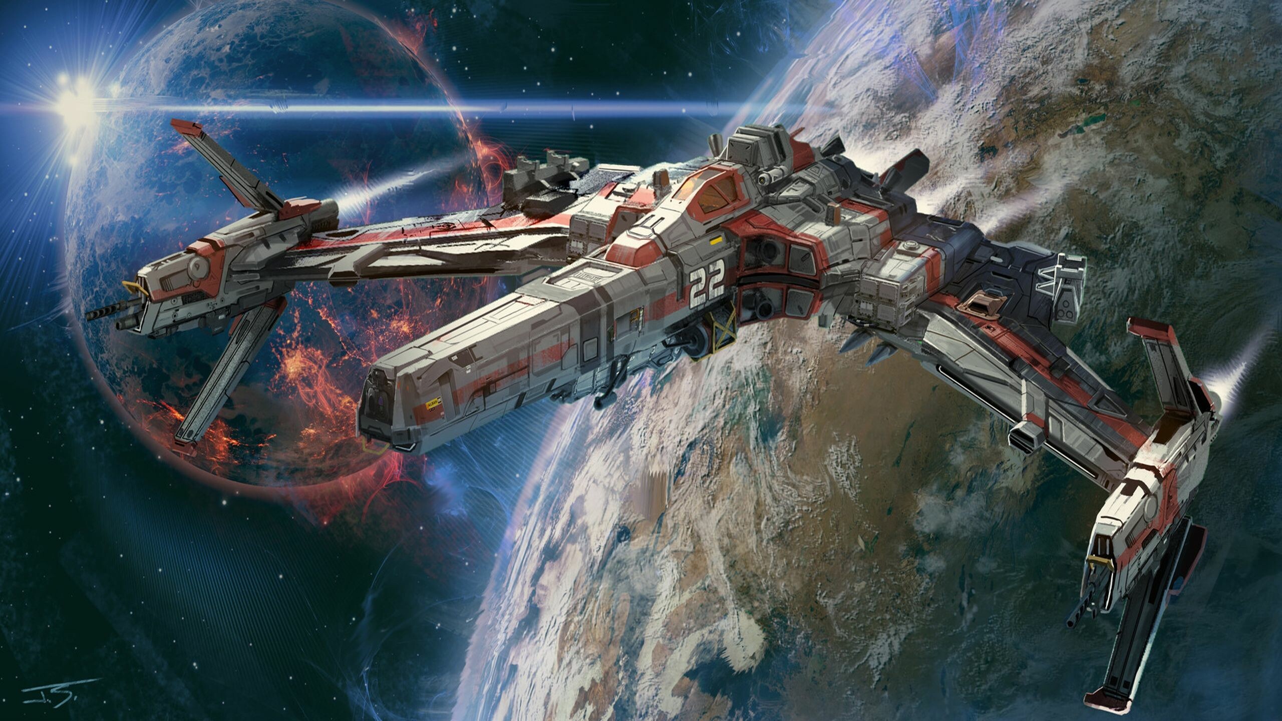 Sci-fi spacecraft, Futuristic designs, Galactic travel, 2560x1440 HD Desktop