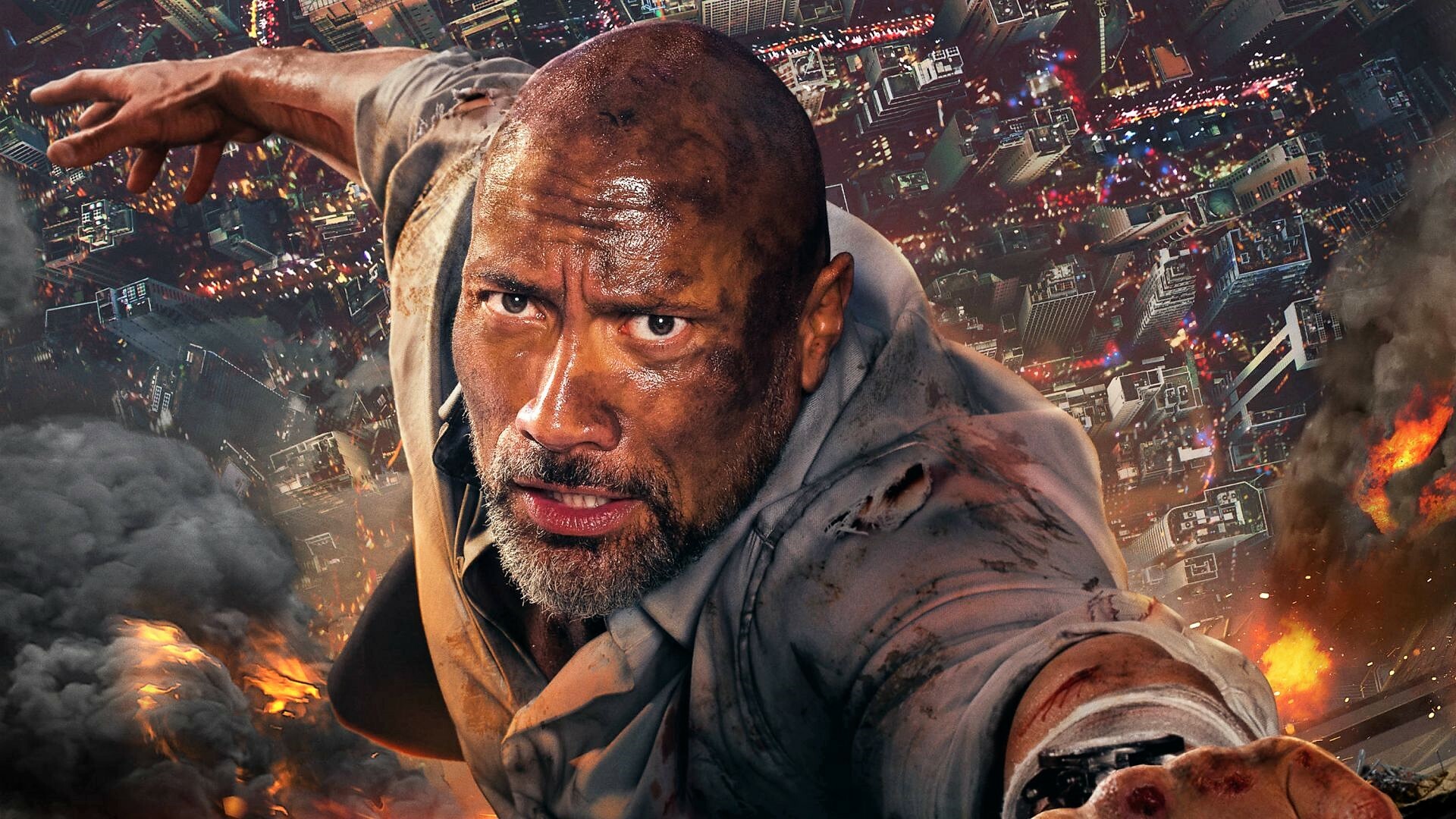 Dwayne Johnson, Actor wallpaper, Movies and wrestling, Skyscraper, 1920x1080 Full HD Desktop