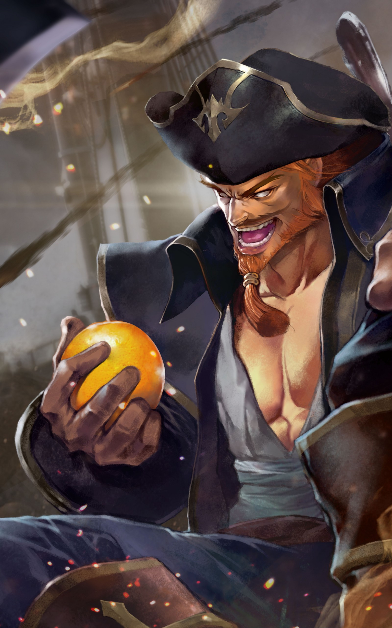 Gangplank, League of Legends, Concept art, Google Nexus 10, 1600x2560 HD Phone