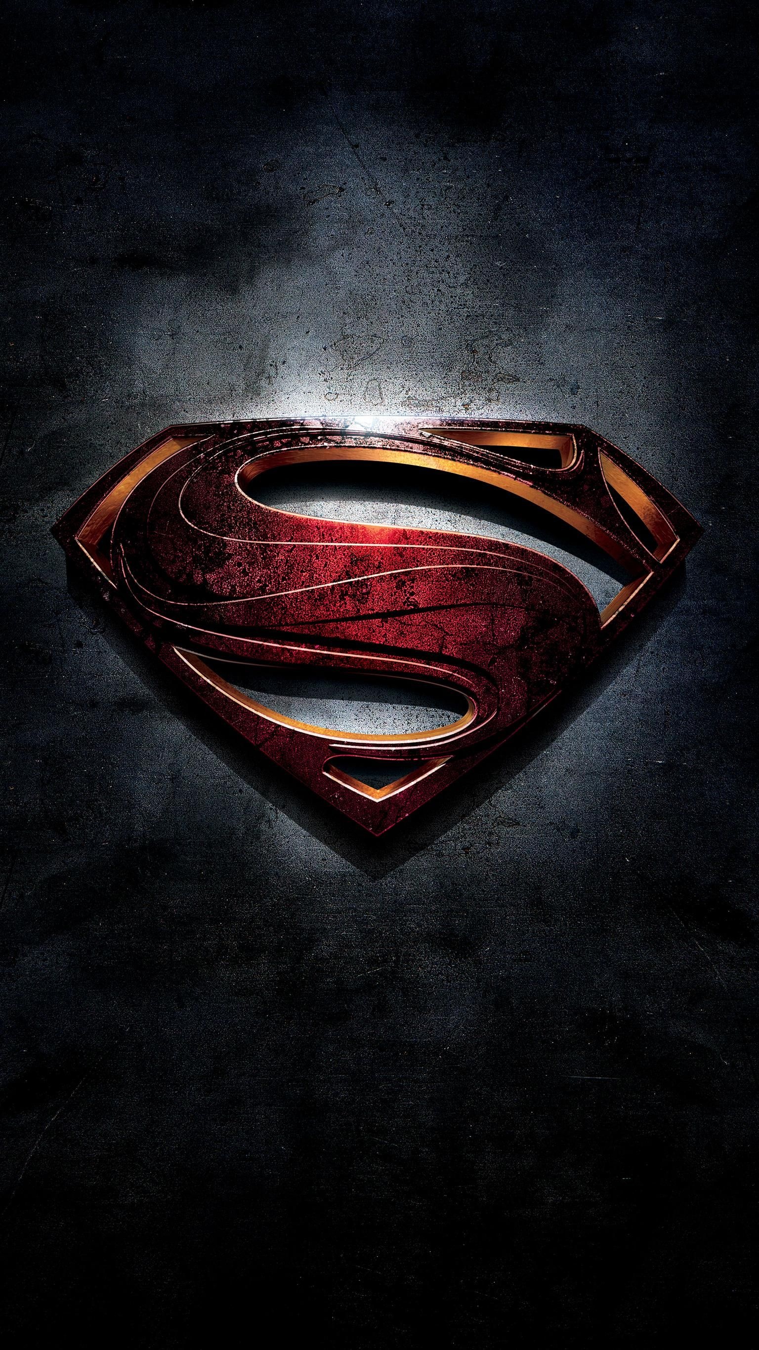 Man of Steel, Heroic artwork, Dynamic wallpaper, Iconic symbol, 1540x2740 HD Phone