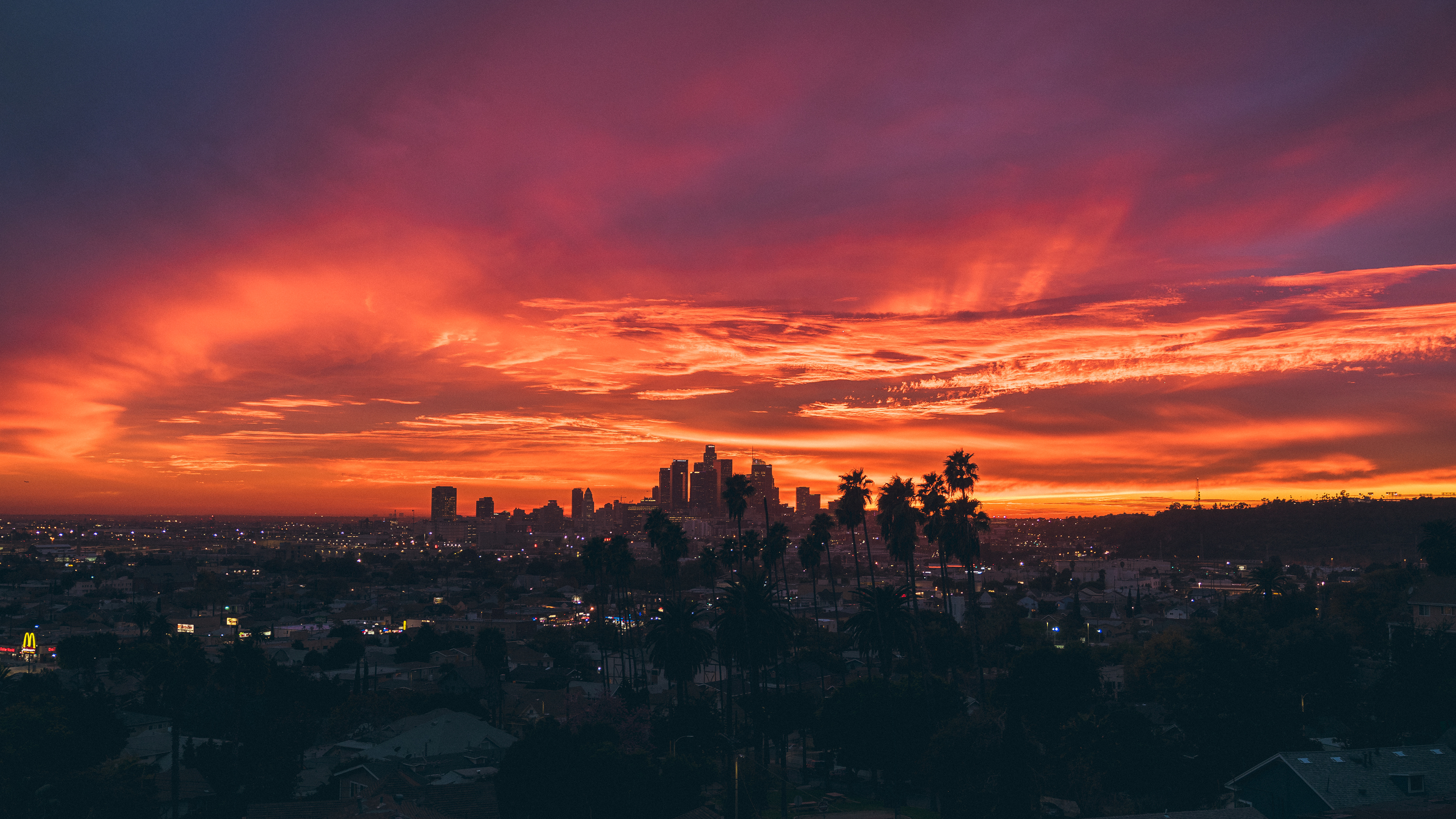 Hollywood Skyline, Travels, California, 3840x2160 4K Desktop