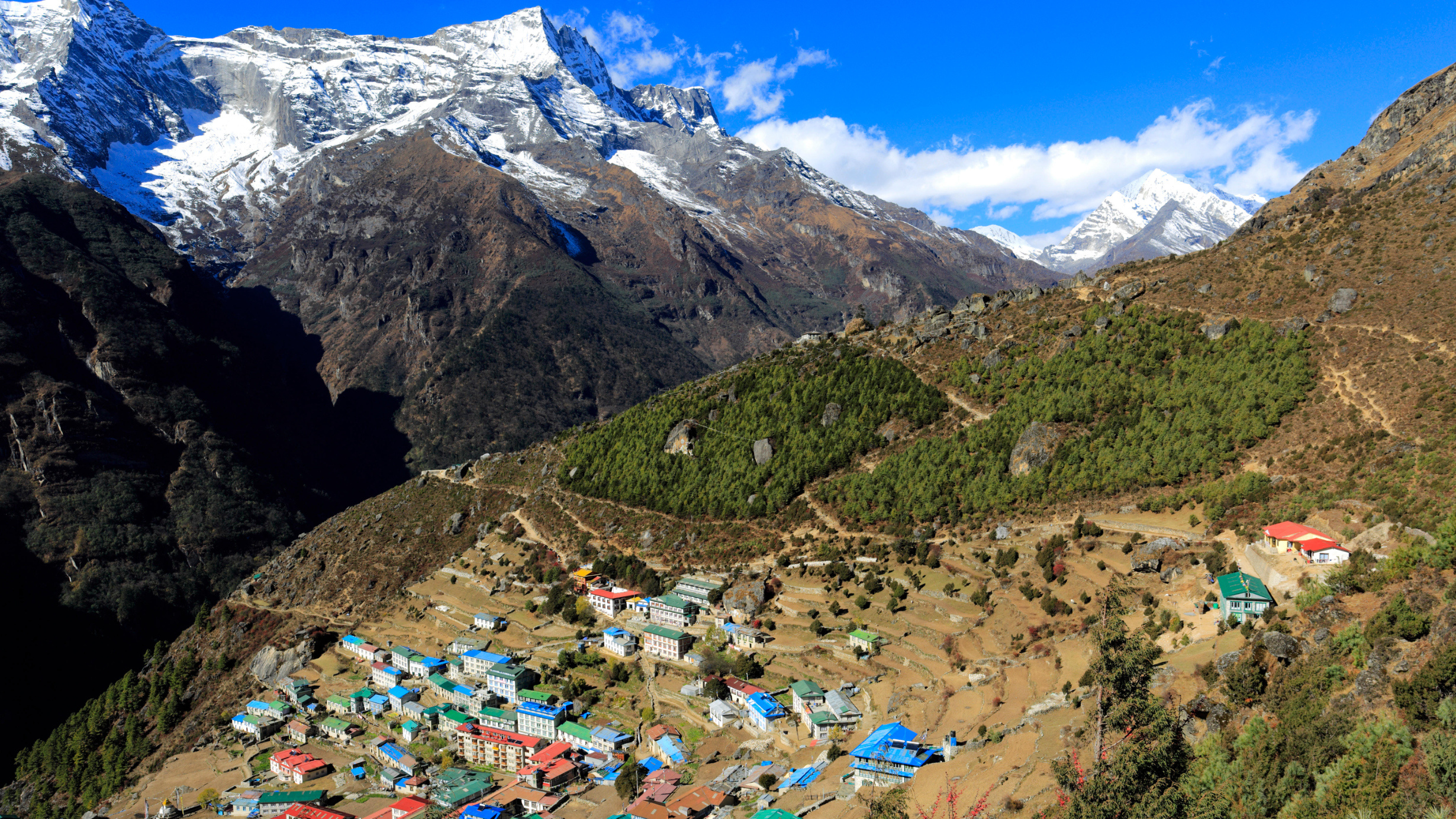 Namche Bazaar, Nepal Wallpaper, 2460x1390 HD Desktop