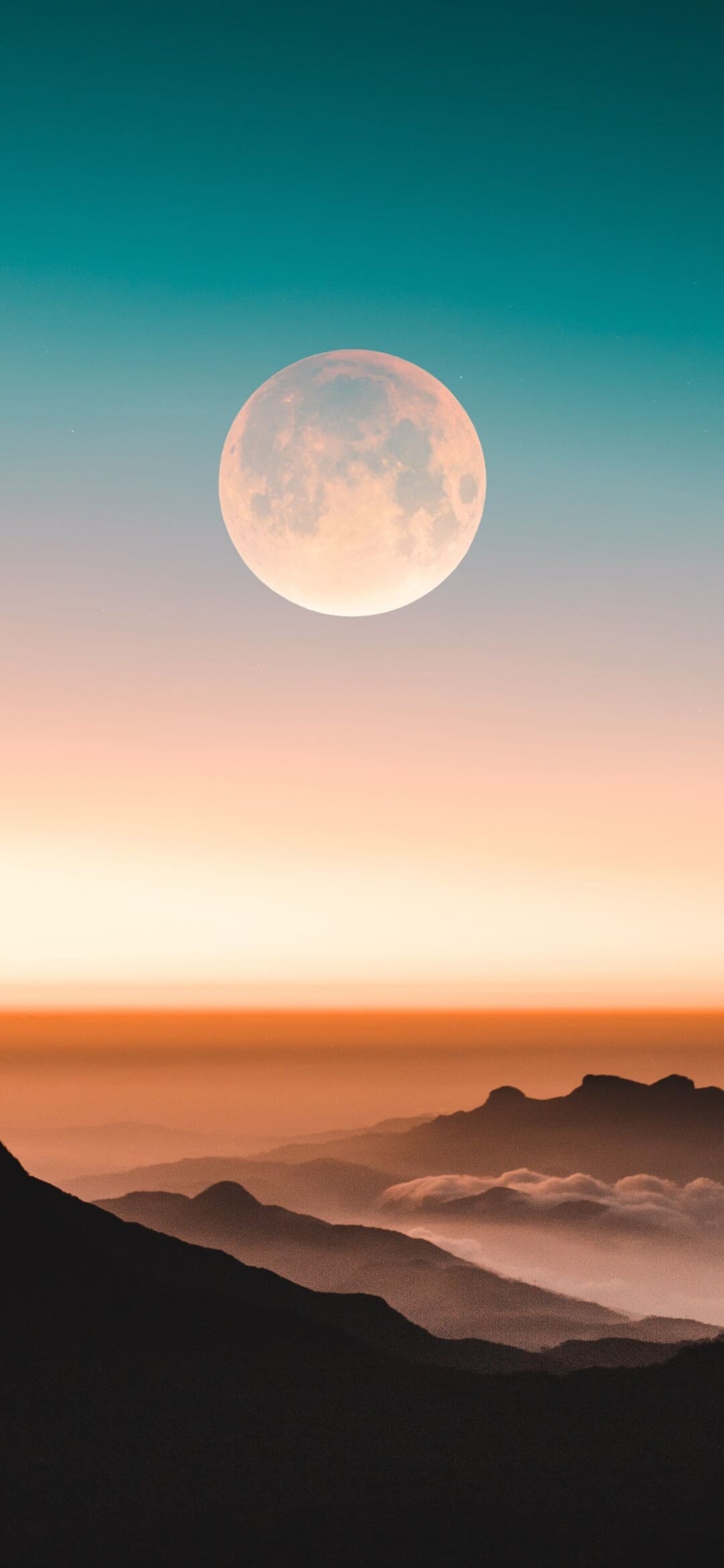 Top 4K moon wallpapers, Vibrant lunar colors, Moonlit ambiance, Stunning backgrounds, 1080x2340 HD Phone