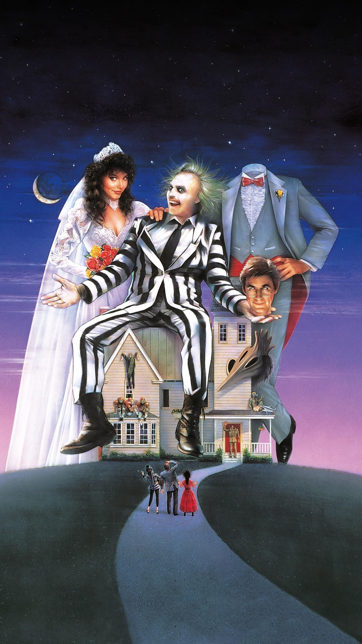 Michael Keaton, Beetlejuice character, Tim Burton, Classic movie, 1540x2740 HD Phone