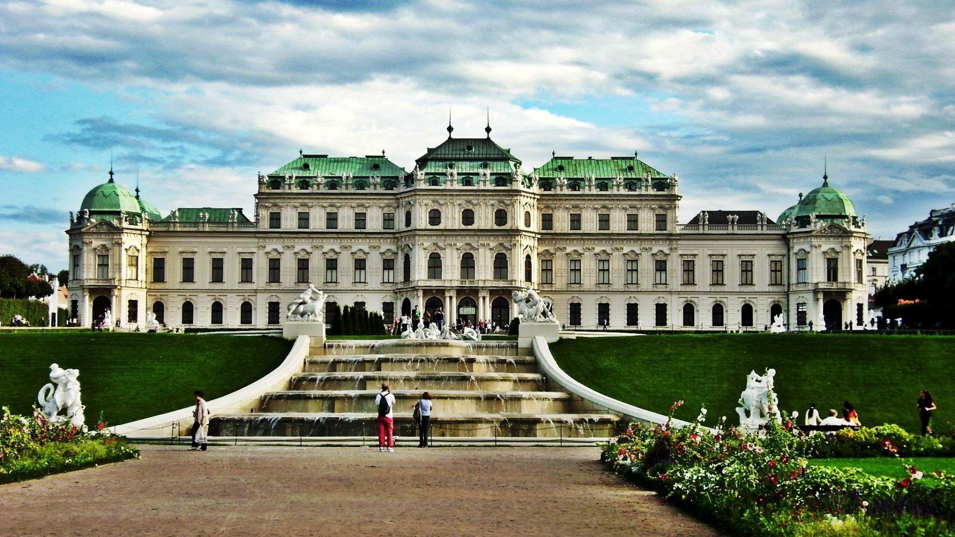 Palacio Real Viena, Austrian architecture, Royal elegance, Magnificent palace, 1920x1080 Full HD Desktop