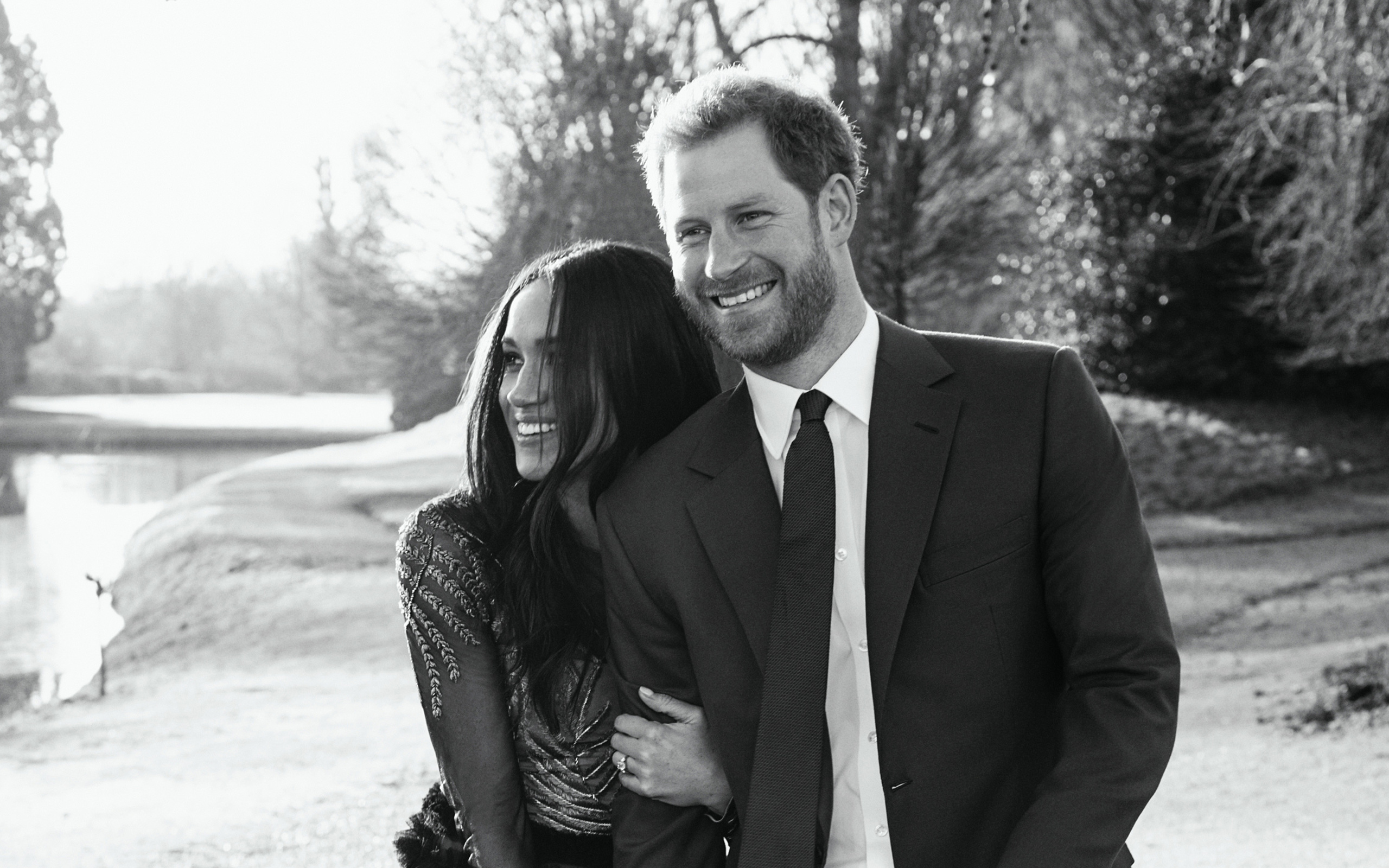 Prinz Harry, Meghan Markle, Monochrome foto, Desktop, 2560x1600 HD Desktop