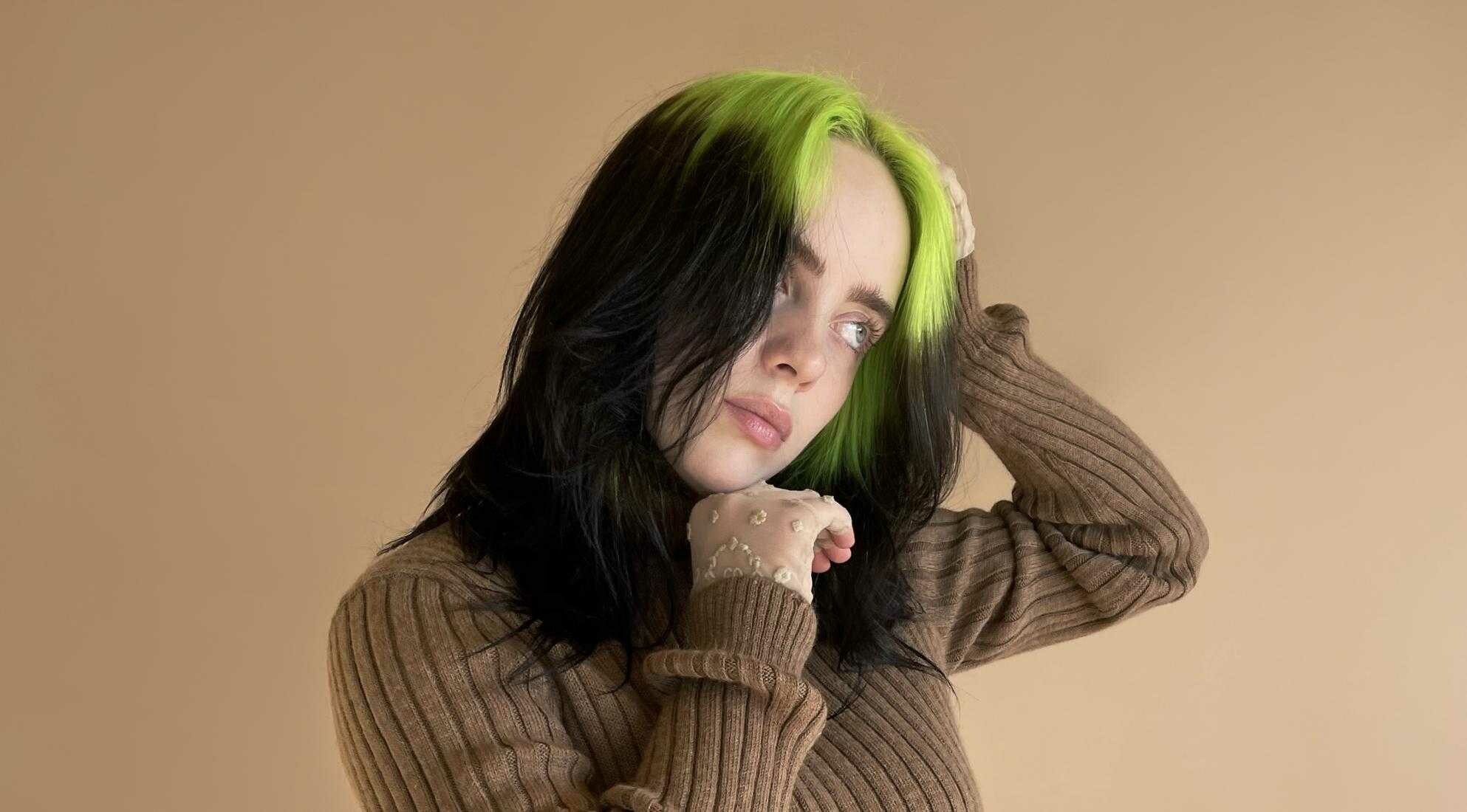 Billie Eilish, Desktop wallpaper, Vibrant colors, Creative expression, 1990x1100 HD Desktop