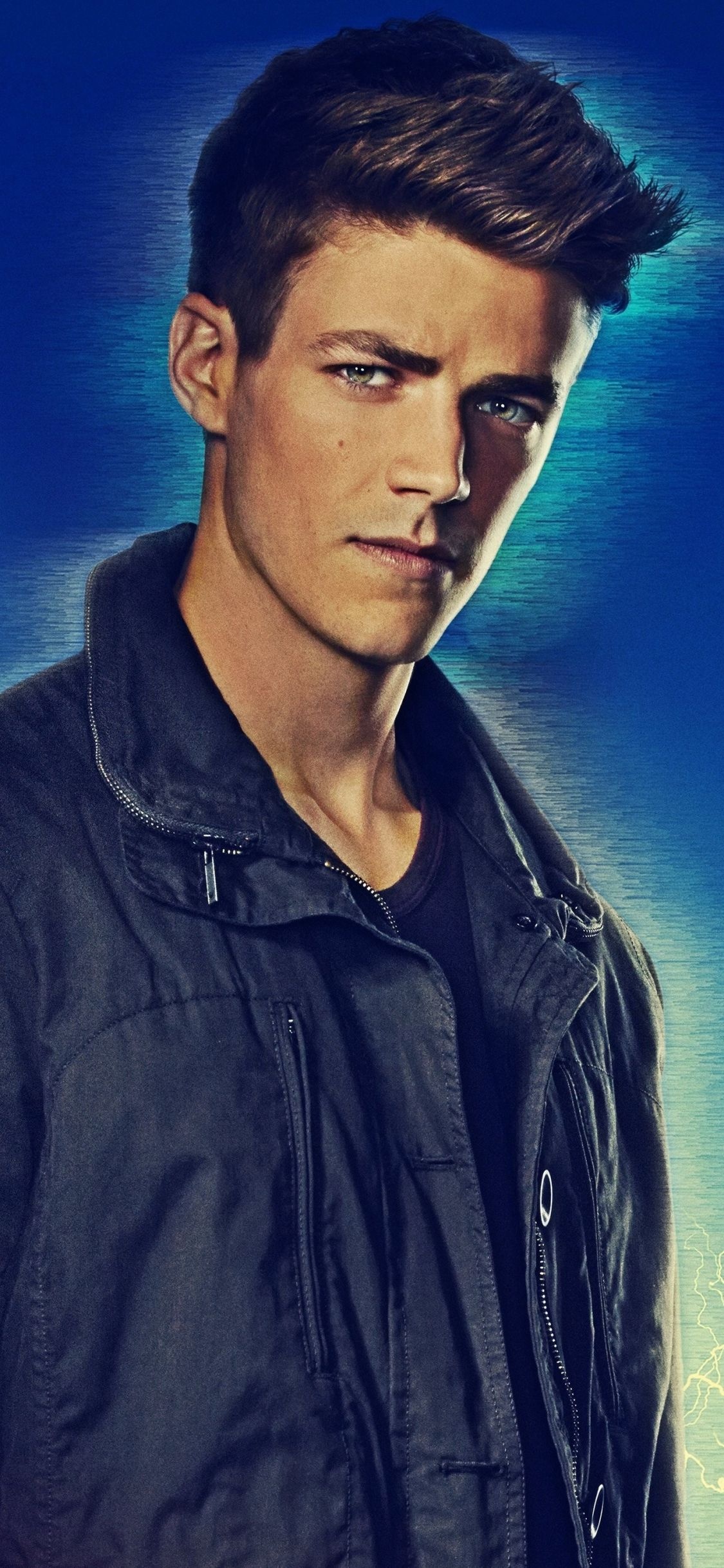 Grant Gustin, Speedster's charisma, Dynamic backgrounds, Superhero's power, 1130x2440 HD Phone