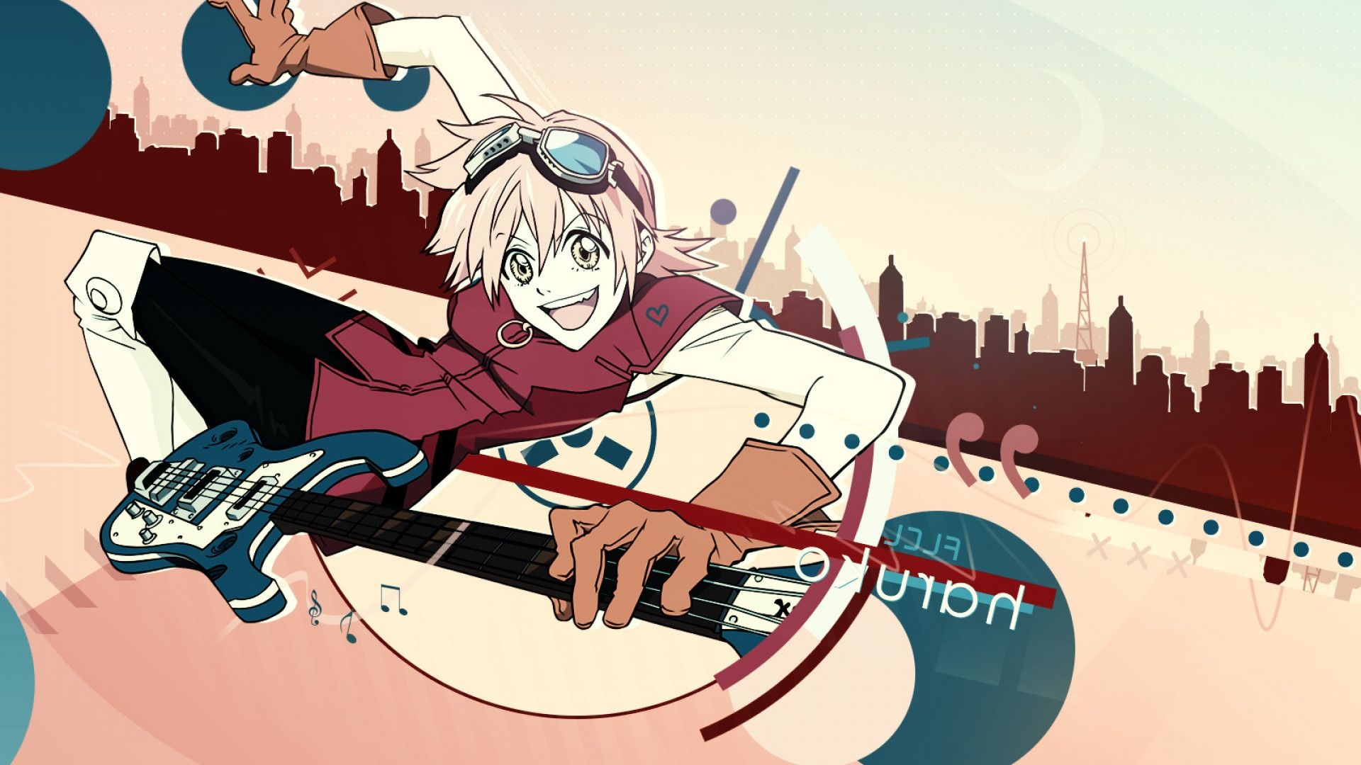 Haruko Haruhara, Anime character, FLCL series, Free wallpapers, 1920x1080 Full HD Desktop