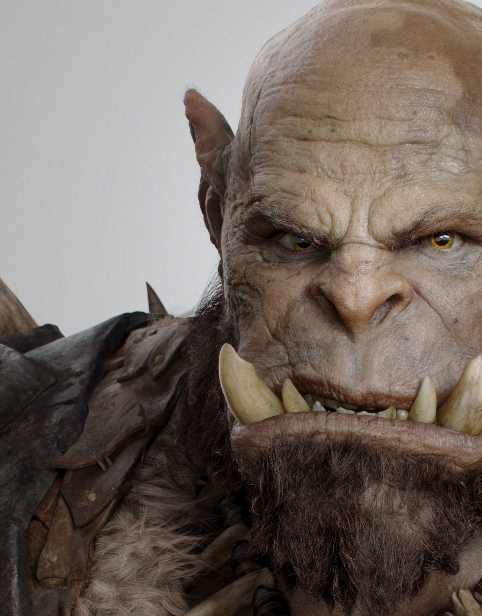 Warcraft Movie, Orc character, Close-up view, 2000x2560 HD Phone