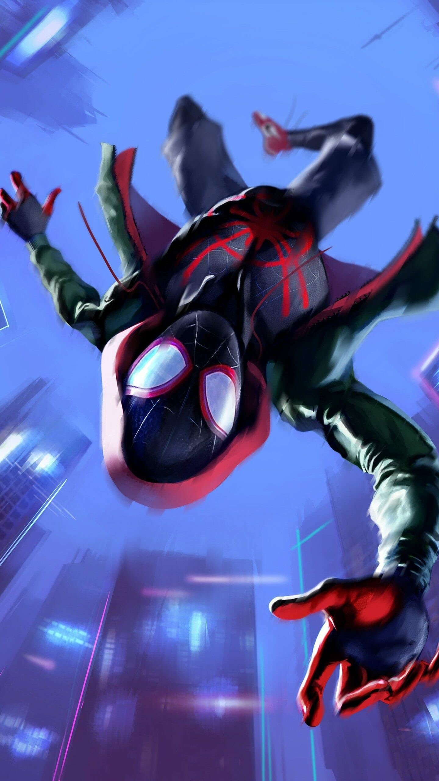 Spider-Man: Into the Spider-Verse, Thrilling wallpaper, Spectacular animation, Marvel heroes, 1440x2560 HD Phone