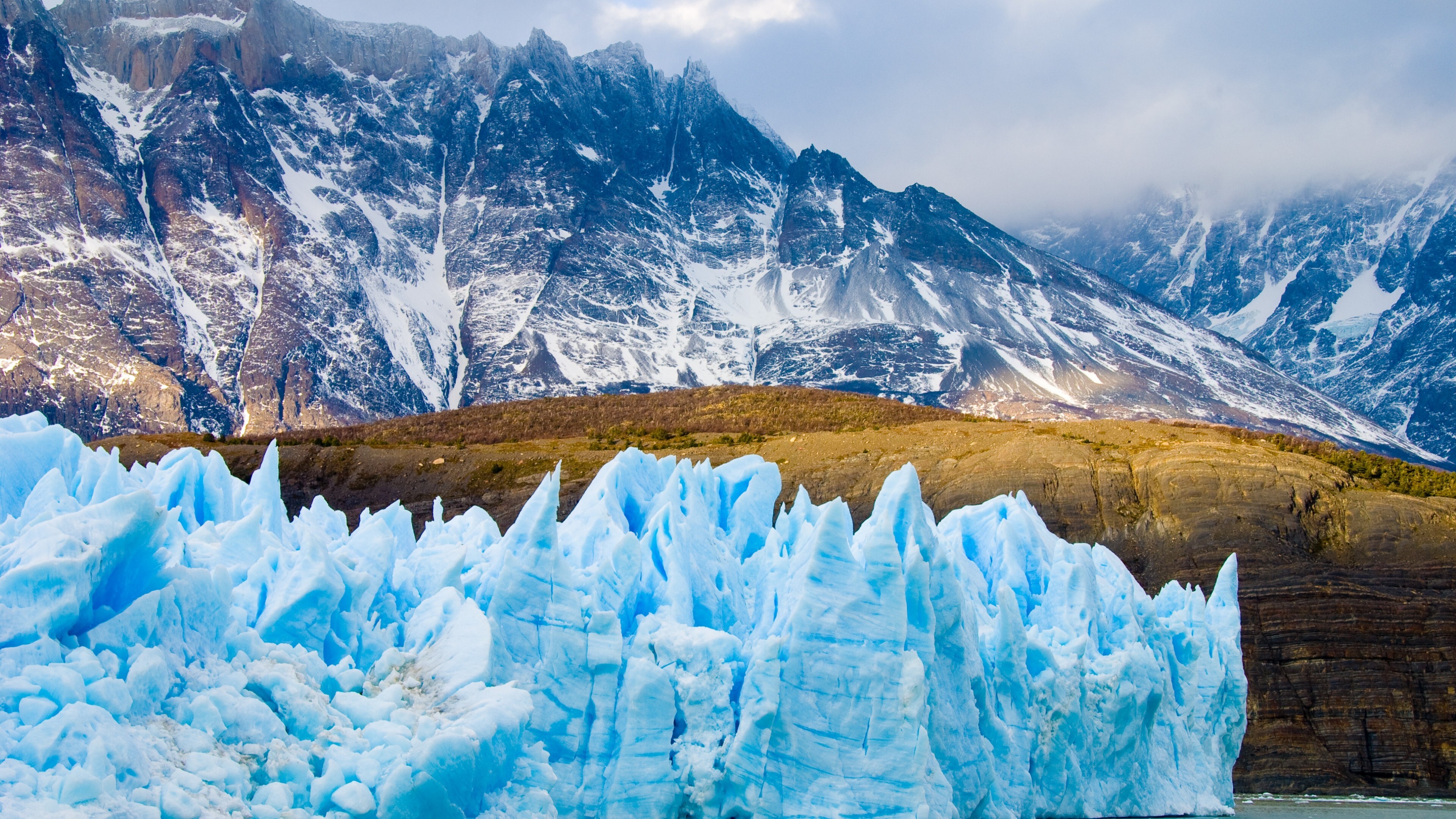 Chile glacier, Snow mountains, 4K wallpaper, Samsung Galaxy, 3840x2160 4K Desktop