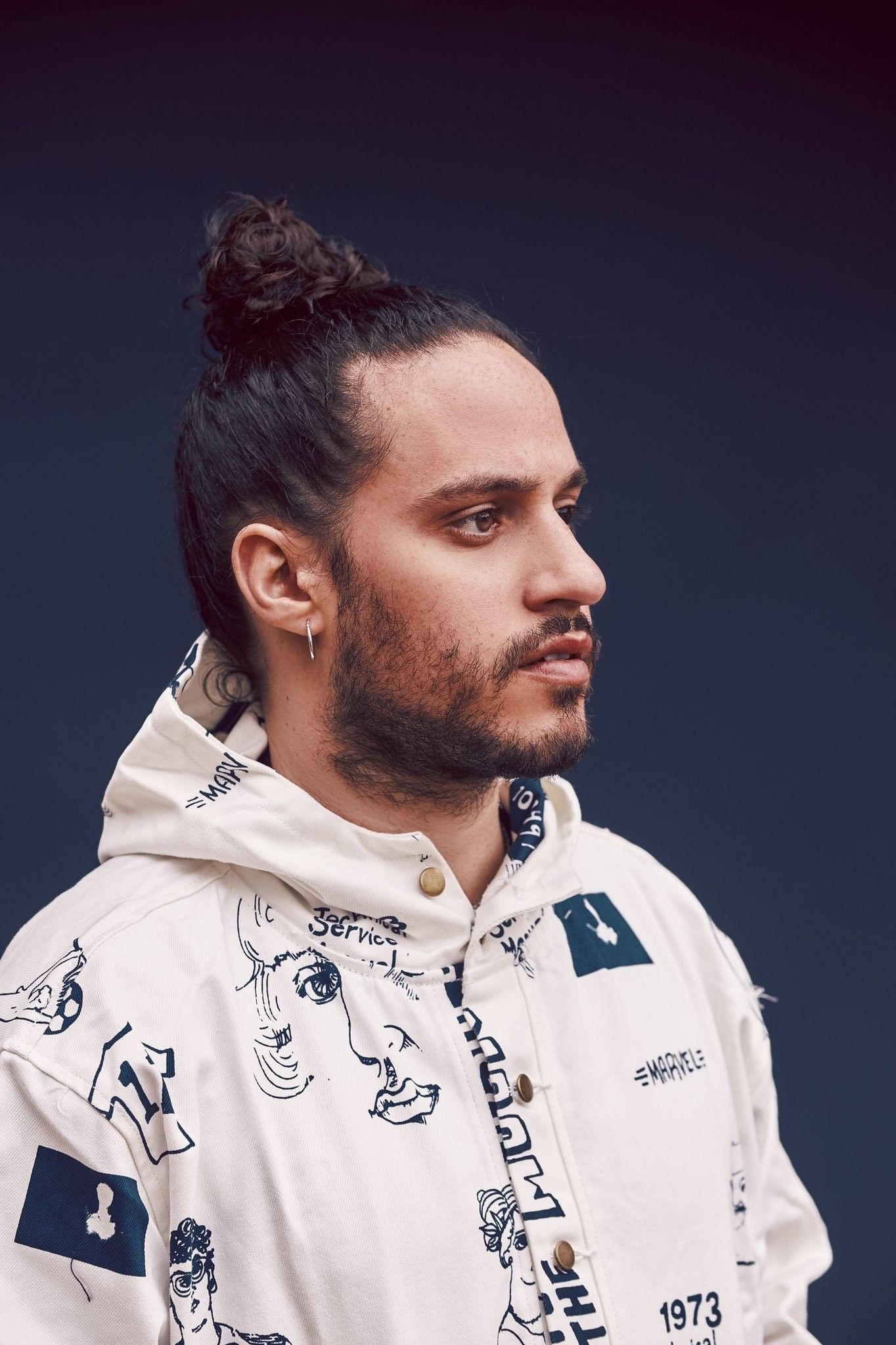 Russ, Rapper, Music Factory, Man bun haircut, 1370x2050 HD Phone