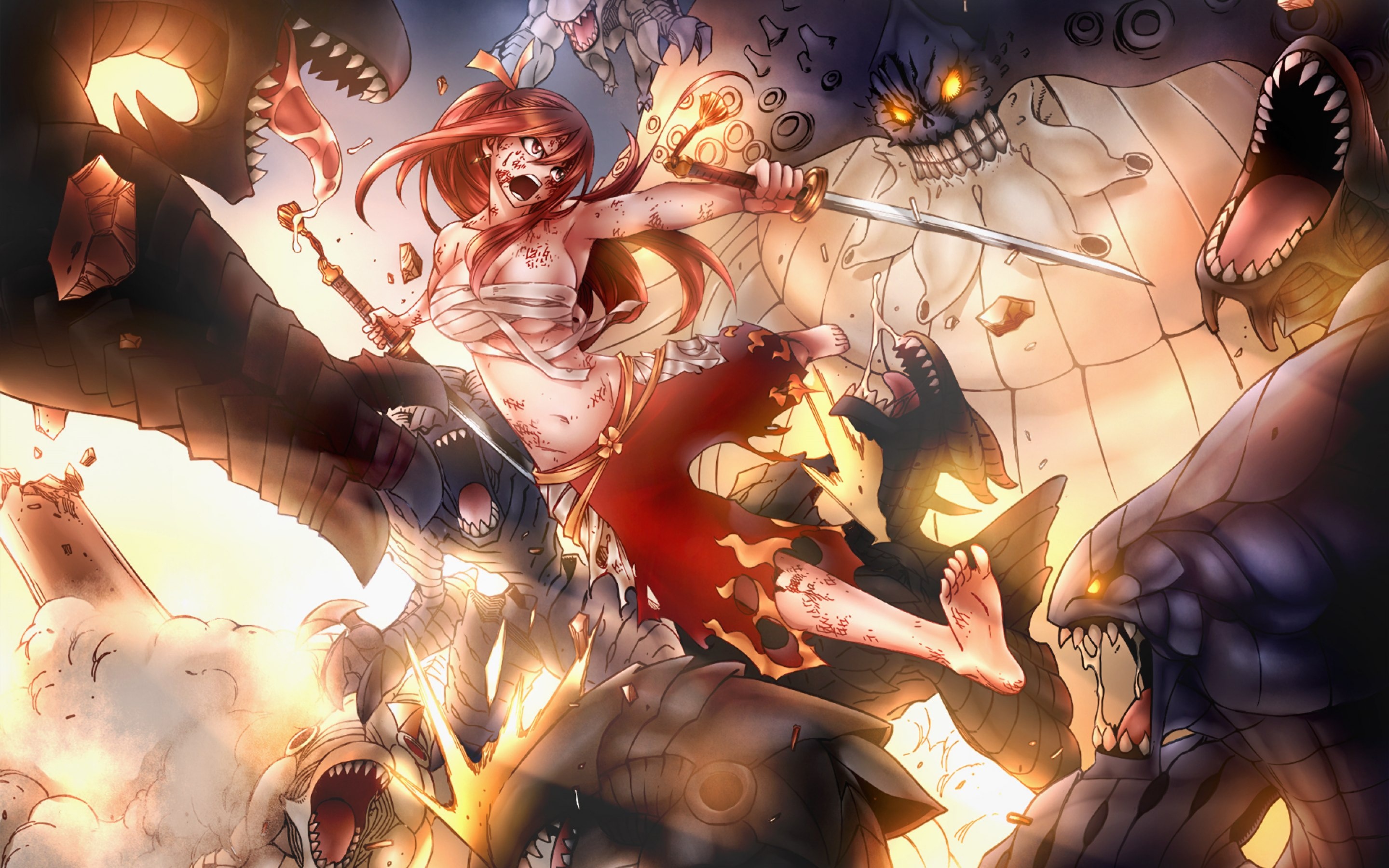 Erza Scarlet, Best HD wallpaper, Baltana, Fairy Tail, 2880x1800 HD Desktop