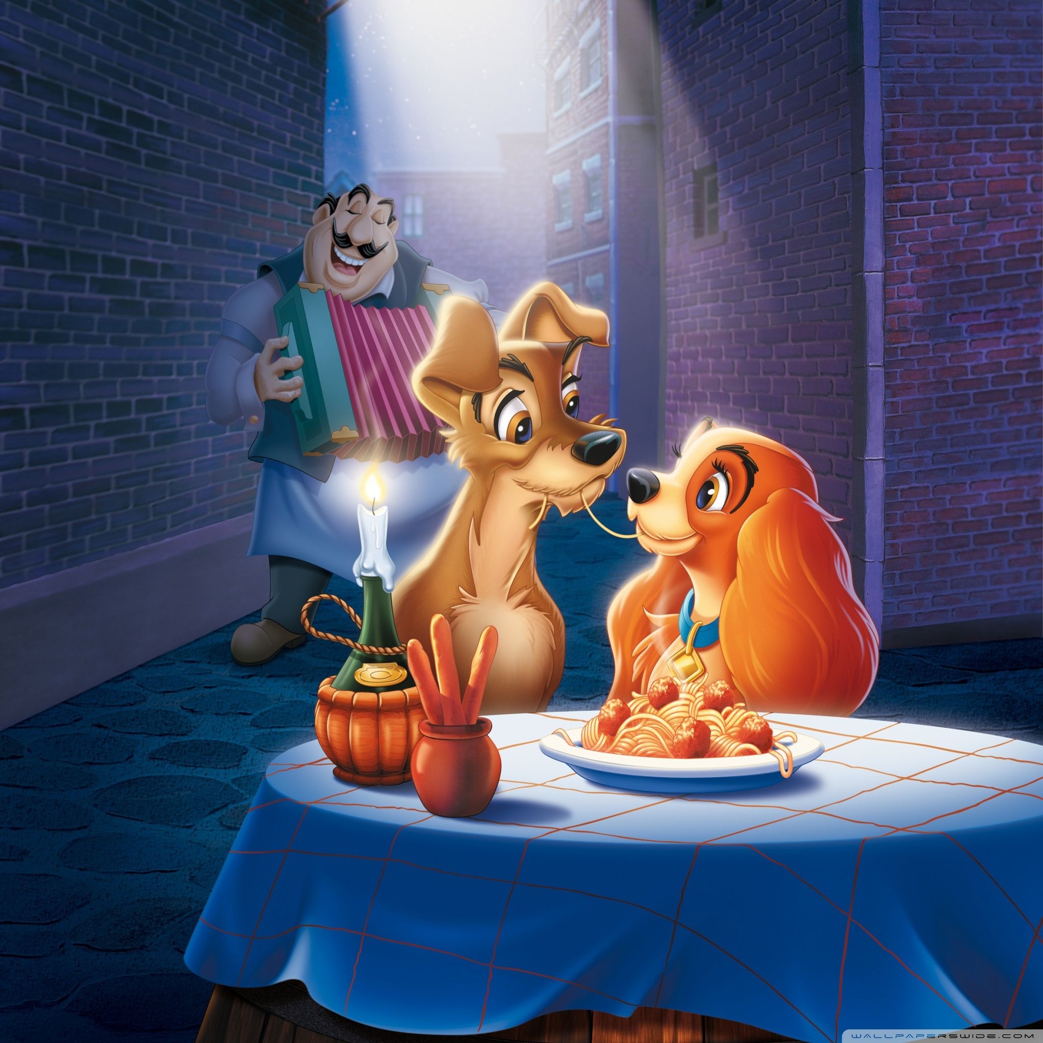 Tony, Lady, and Tramp, Lady and the Tramp Wallpaper, 2050x2050 HD Phone