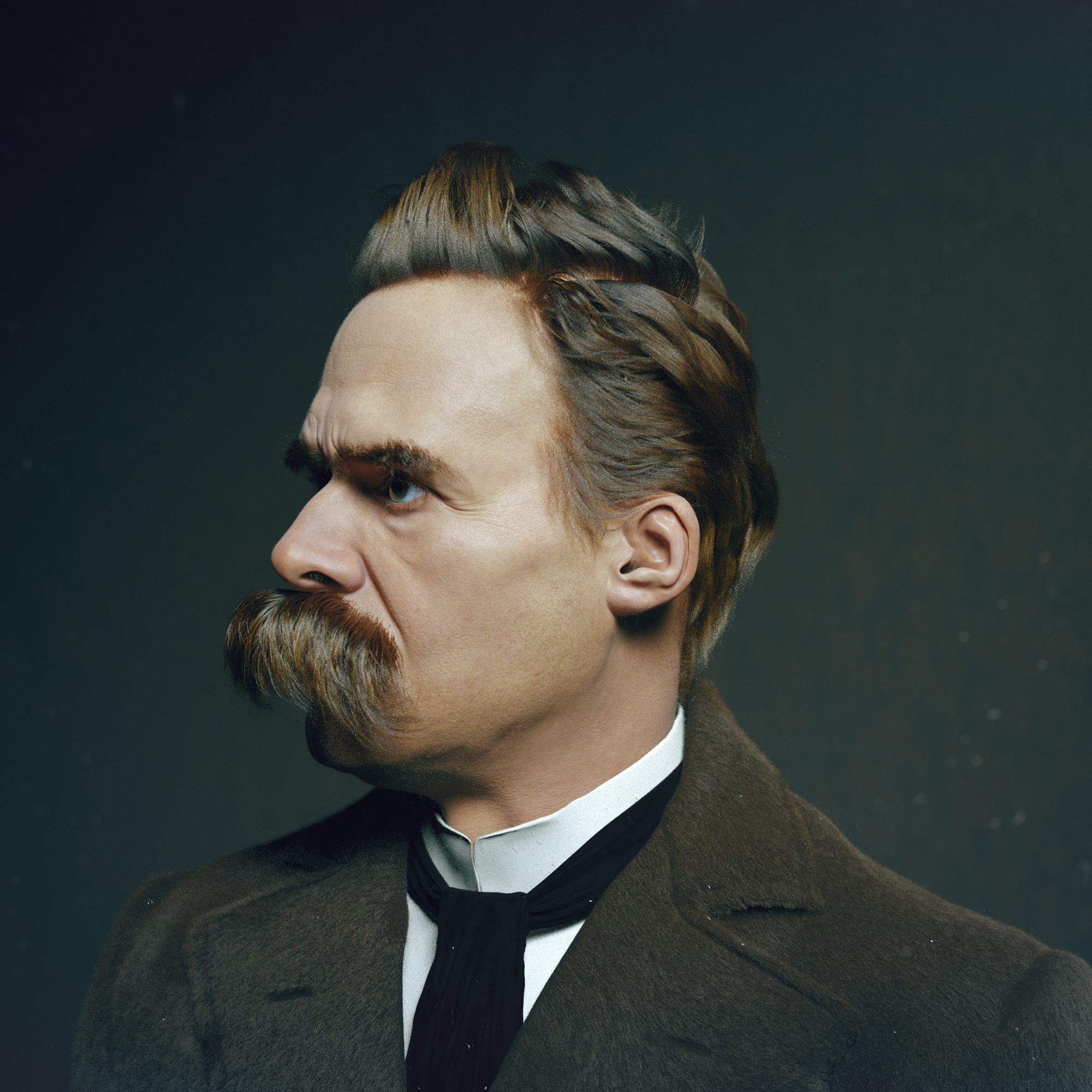 Hadi Karimi, Digital artist, Friedrich Nietzsche, Nietzsche portrait, 2000x2000 HD Phone