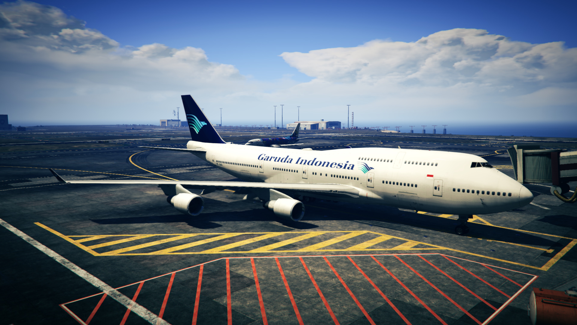 Garuda Indonesia livery, Blue old livery, Travels, Boeing 747-400, 1920x1080 Full HD Desktop