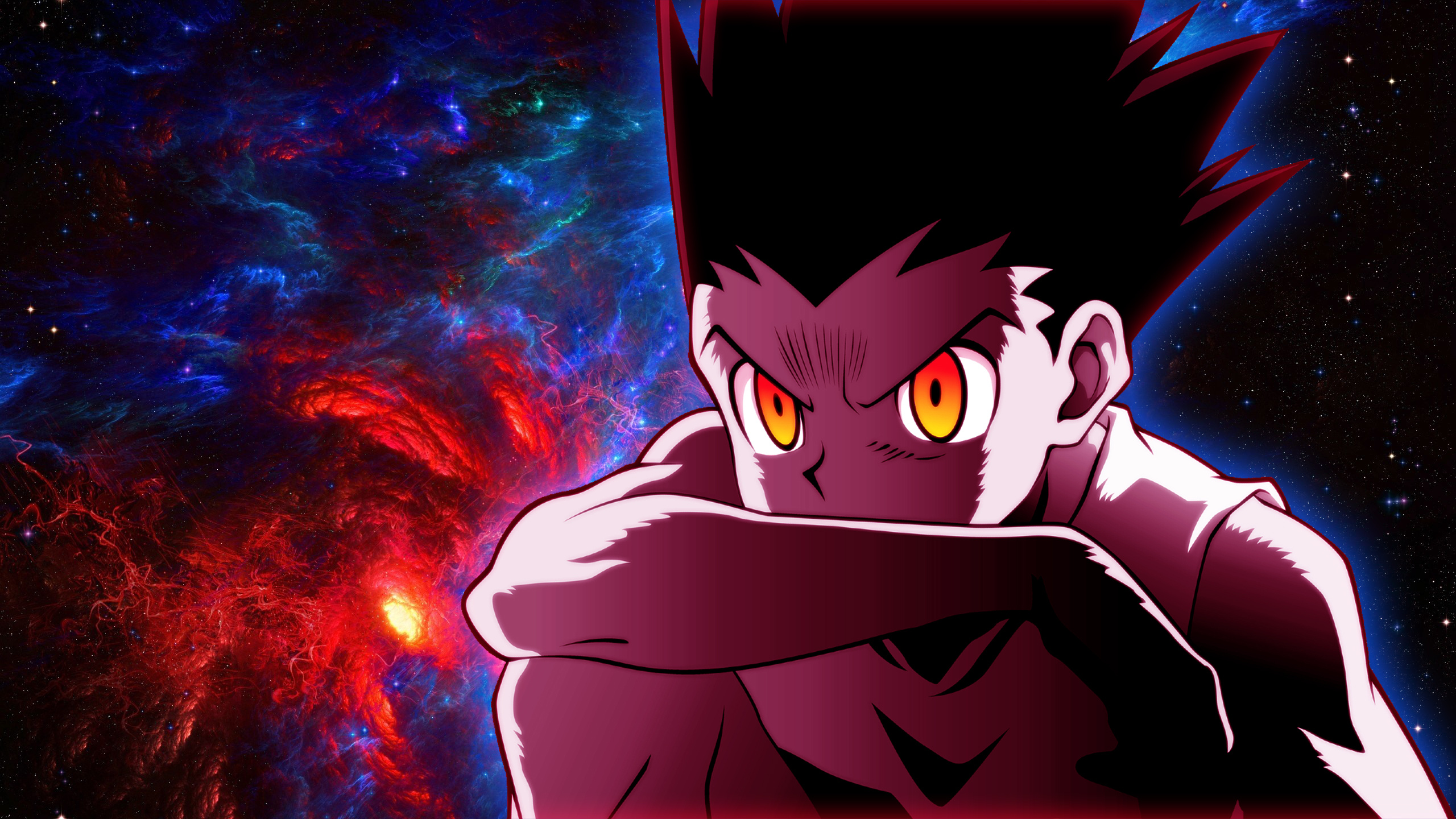 Hunter x Hunter, Gon Freecs, Anime games, Space clouds, 2560x1440 HD Desktop