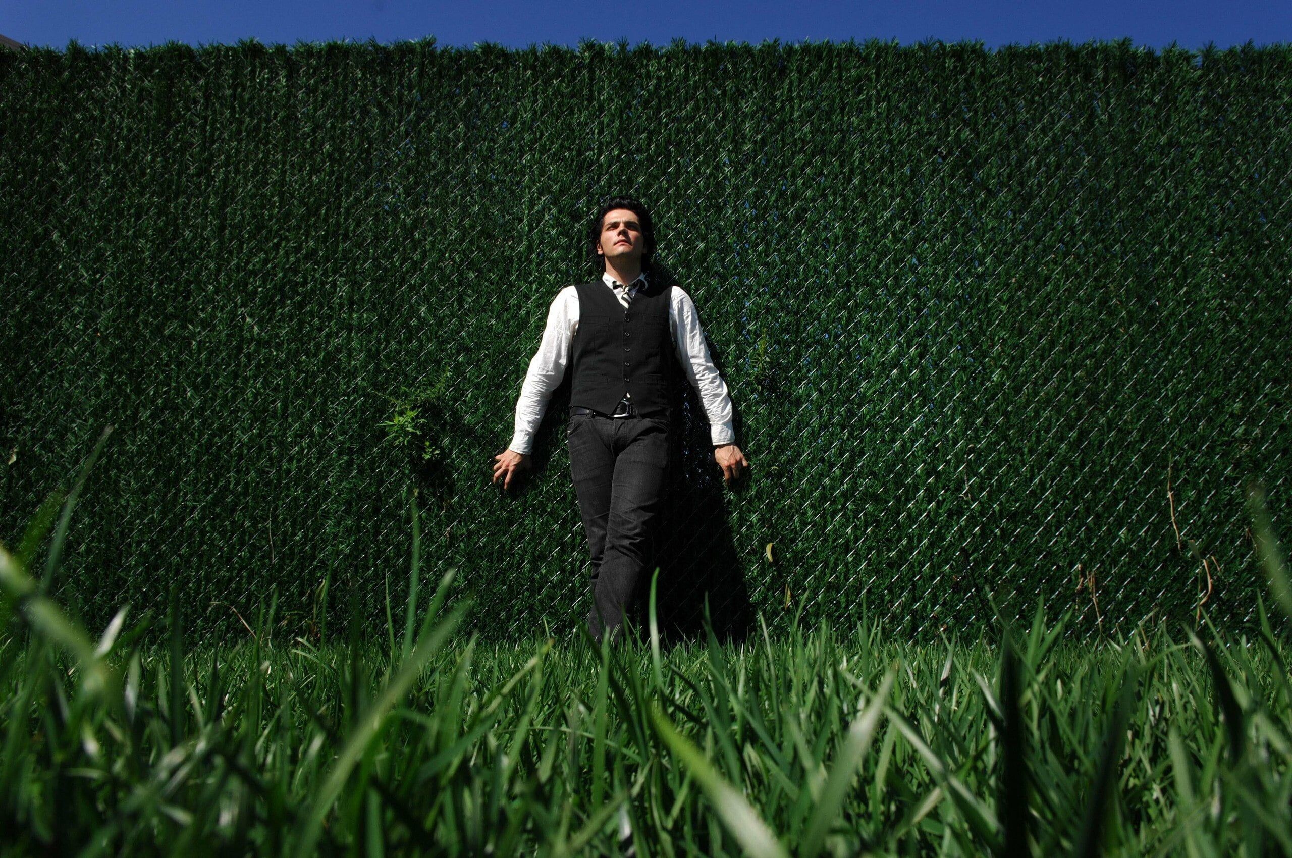 HD wallpaper, Gerard Way, Black vest, Greens grass wall, 2560x1700 HD Desktop