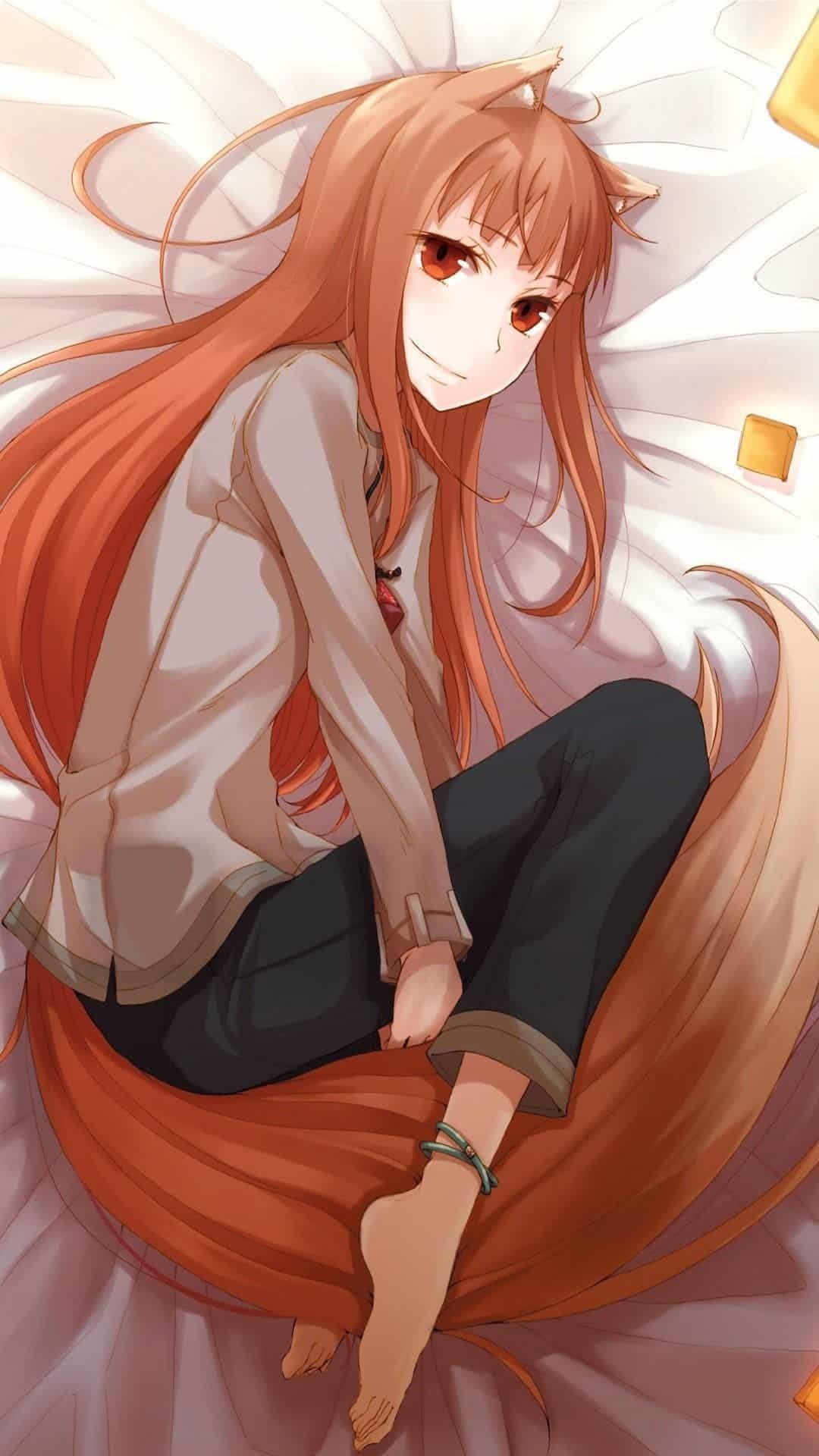 Spice and Wolf, HD wallpapers, Anime series, Holo and Lawrence, 1080x1920 Full HD Phone